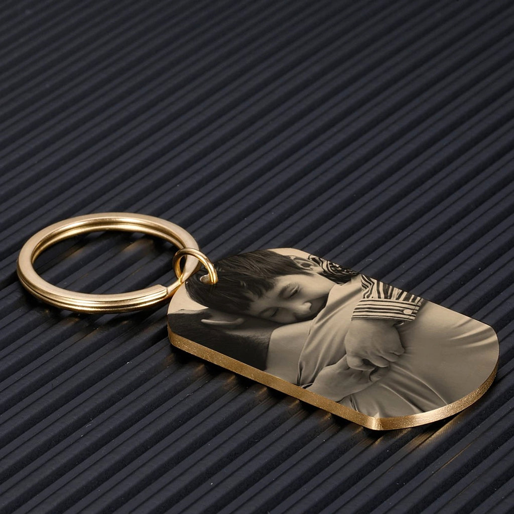 Custom Engraved Keychain – Personalized Photo & Name Tag Pendant - enhanced image 3