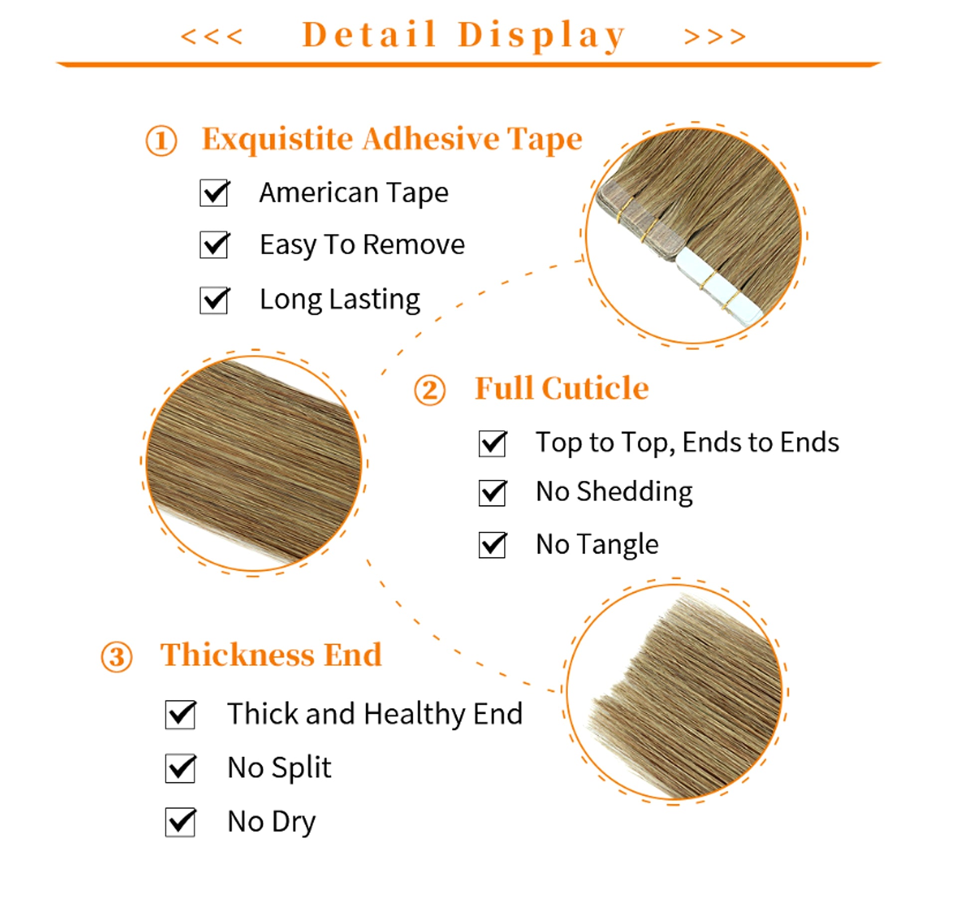 Double-sided Adhesive Hair Extension Piece PU Hair Wig - enhanced image 3