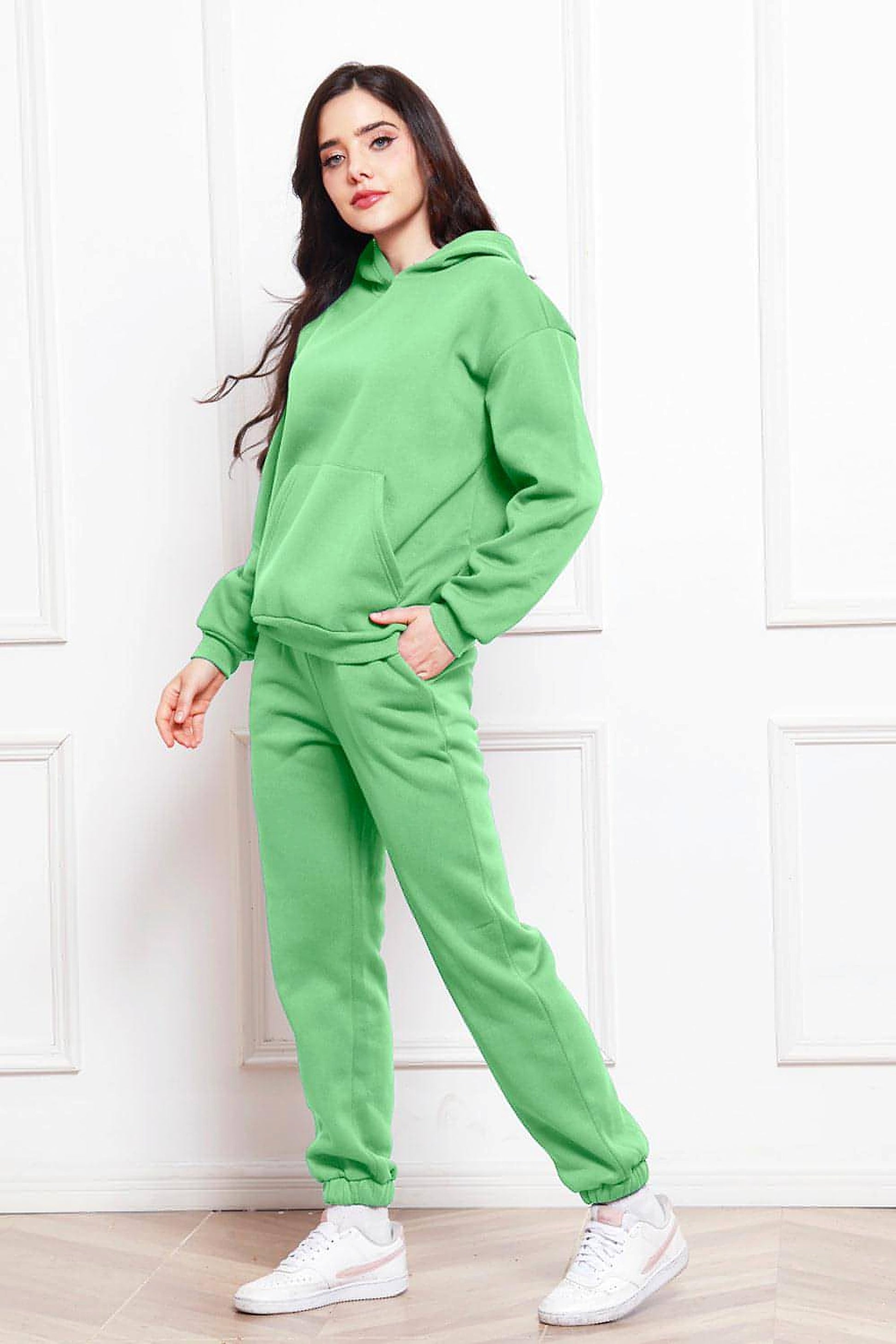 Drop Shoulder Long Sleeve Hoodie and Pants Set - enhanced image 3