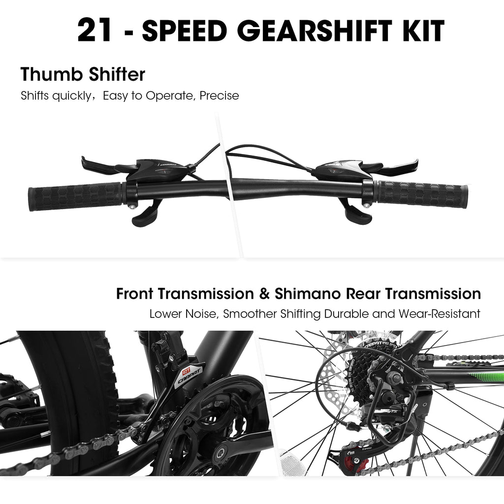 Ecarpat™ MTB - City-Cruizer – 27.5" 21-Speed Mountain Bike (ALUMINIUM Frame) - enhanced image 3
