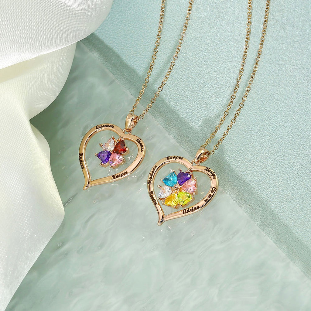 Elegant Copper Creative Personality Diamond-embedded Peach Heart Necklace - enhanced image 3