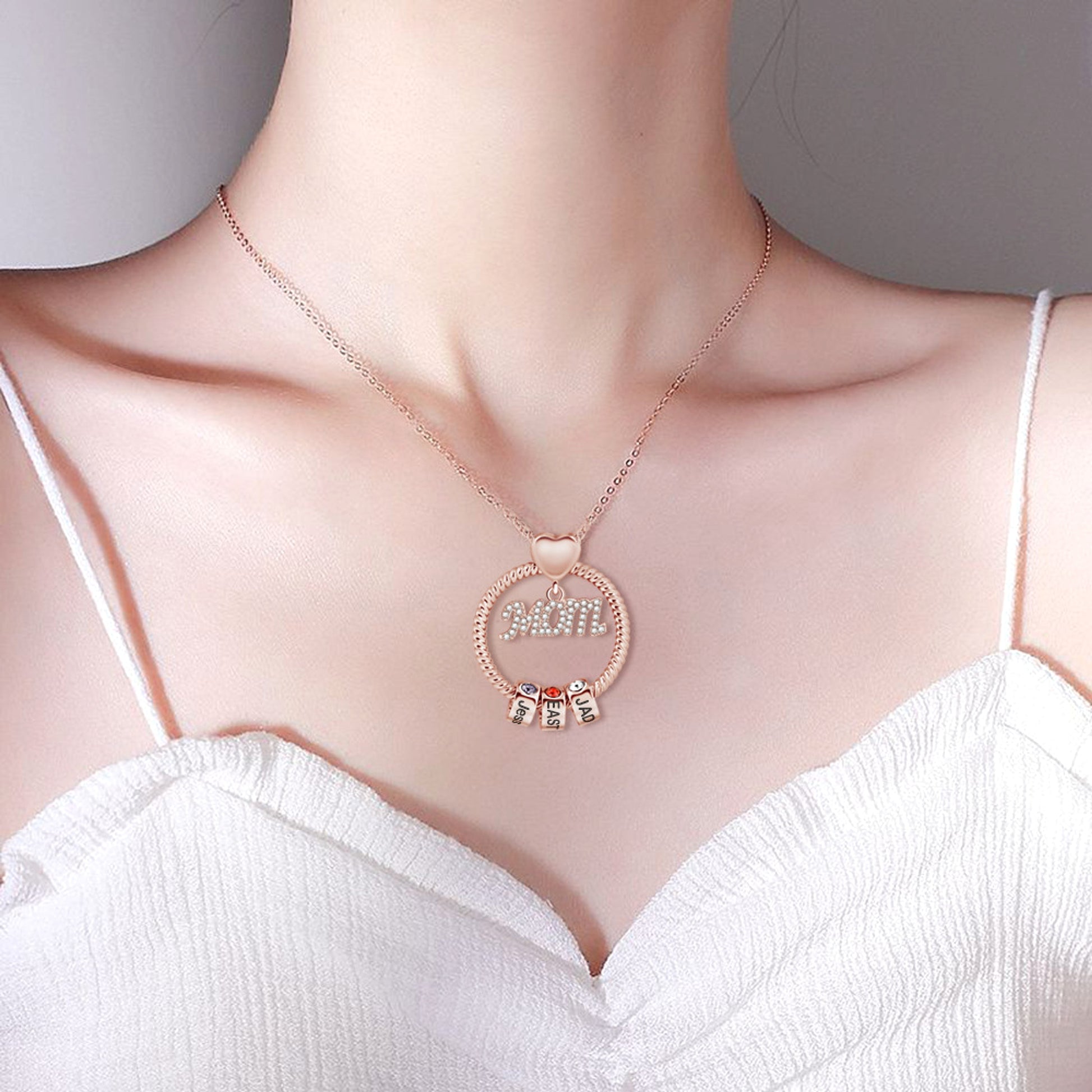 Engraved Birthstone Name Necklace – Personalized Jewelry for Women - enhanced image 3