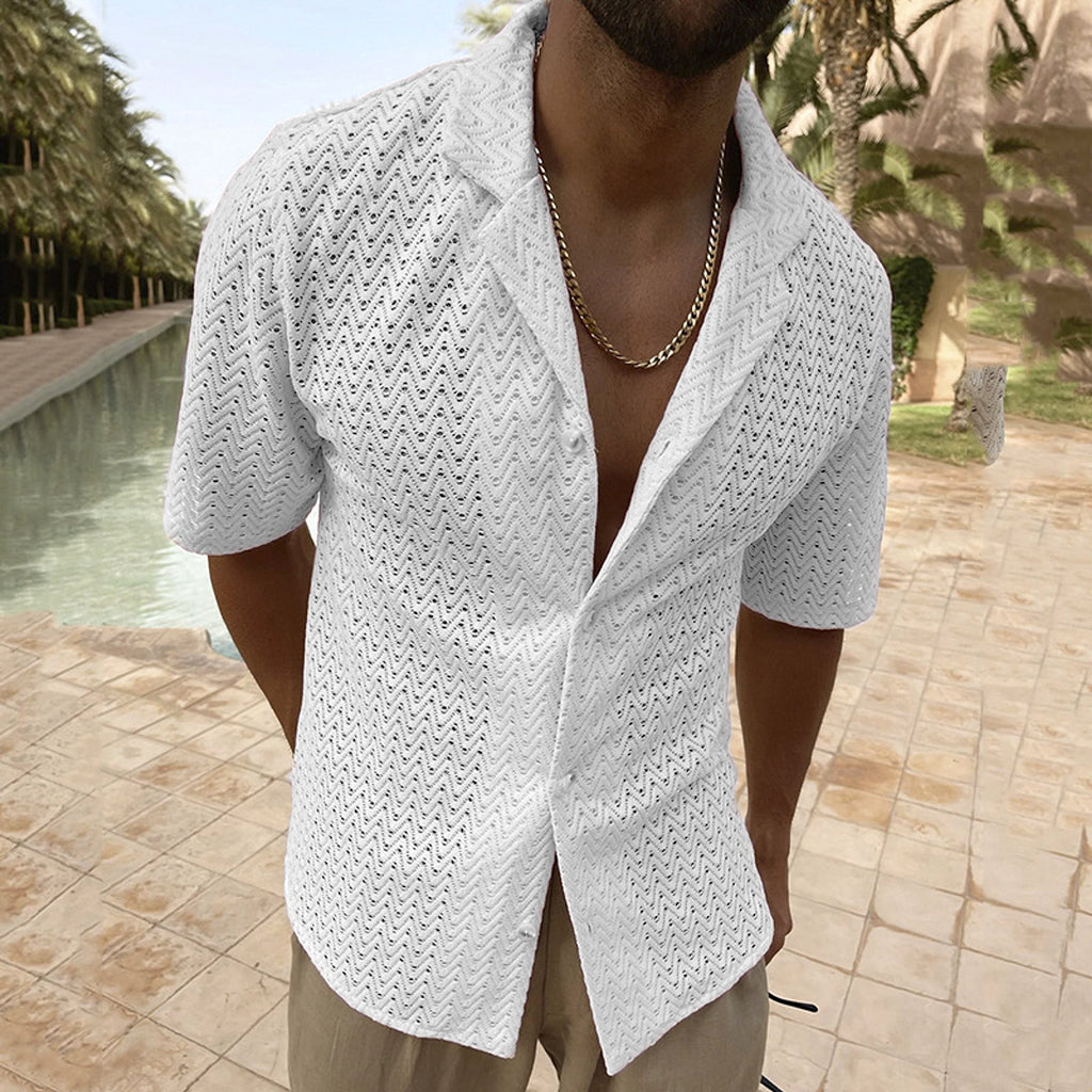 European & American Lace Polo Shirt – Breathable Summer Elegance - enhanced image 3