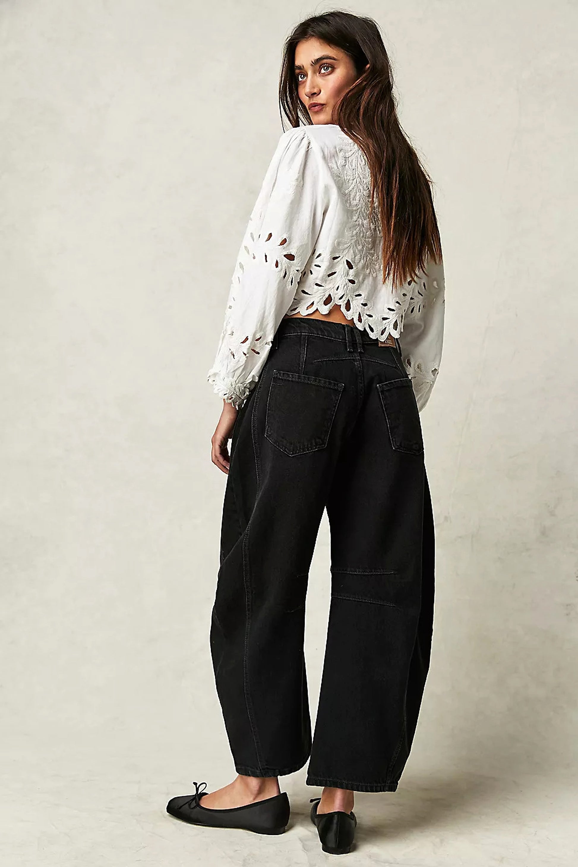 European And American Fashion Casual Women's Loose Wide-leg Pants Low Waist Washed Old - enhanced image 3