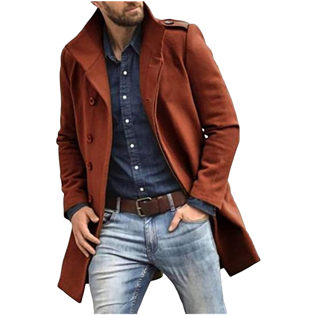 European Style Woolen Men's Coat Autumn And Winter New Thickened Trench Coat - enhanced image 3