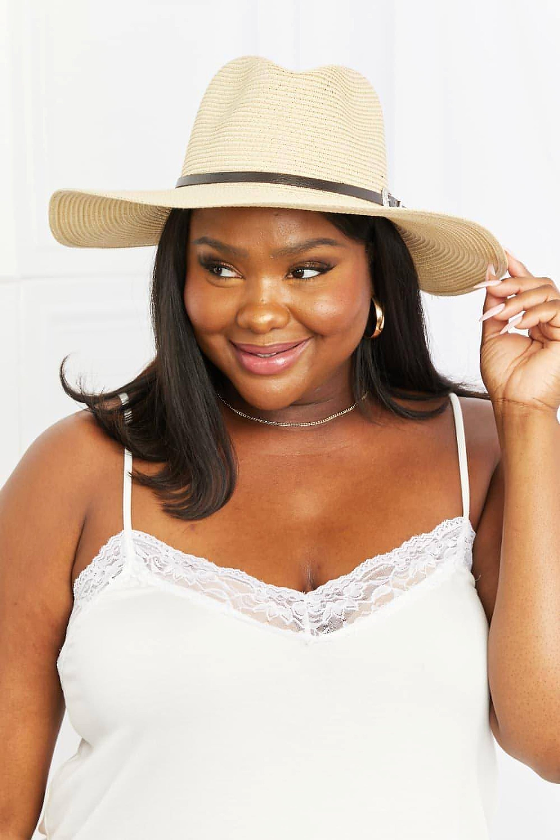 Fame Boho Summer Straw Fedora Hat - enhanced image 3