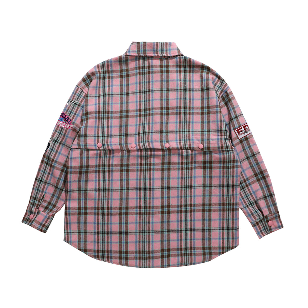 Fashion Brand Plaid Long Sleeve DressShirt Coat Jacket Men & Women - enhanced image 3