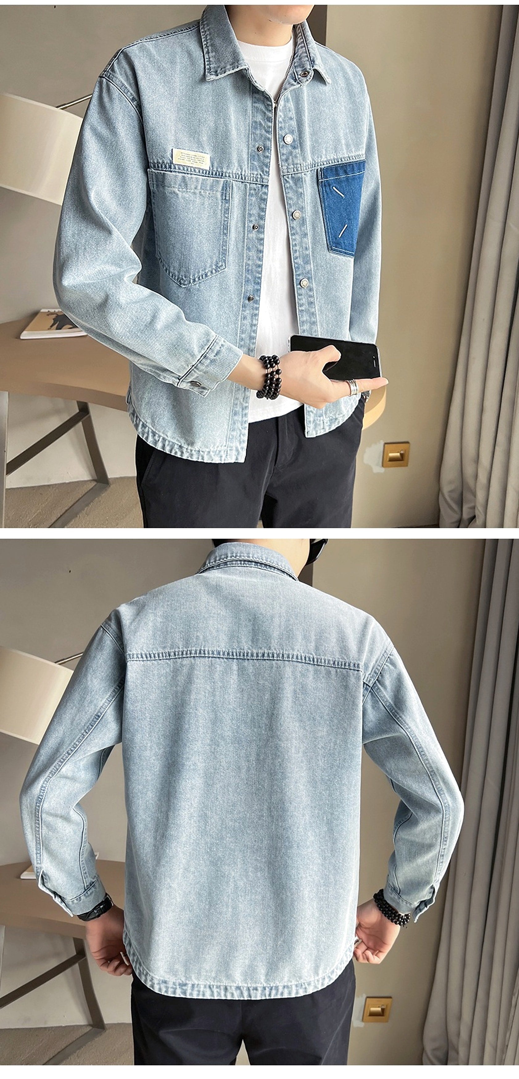 Fashion Brand Denim DressShirt - enhanced image 3