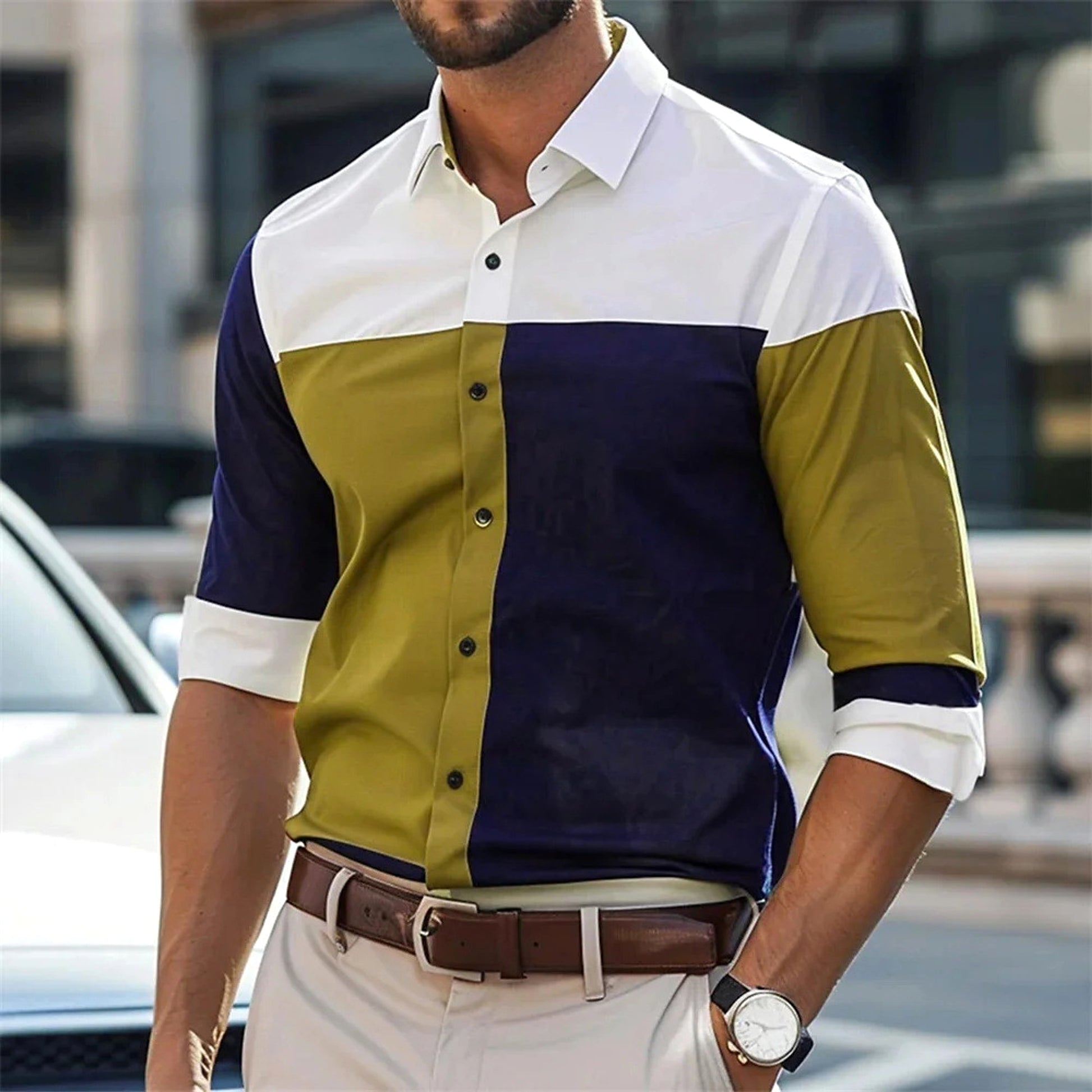 Fashion Personality Single Breasted All-matching Shirt Men - enhanced image 3