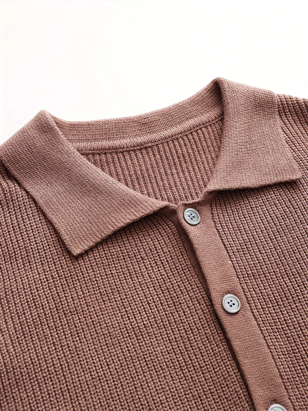 Fashion Solid Color Simple Men's Knitwear Cardigan Sweater Coat - enhanced image 3