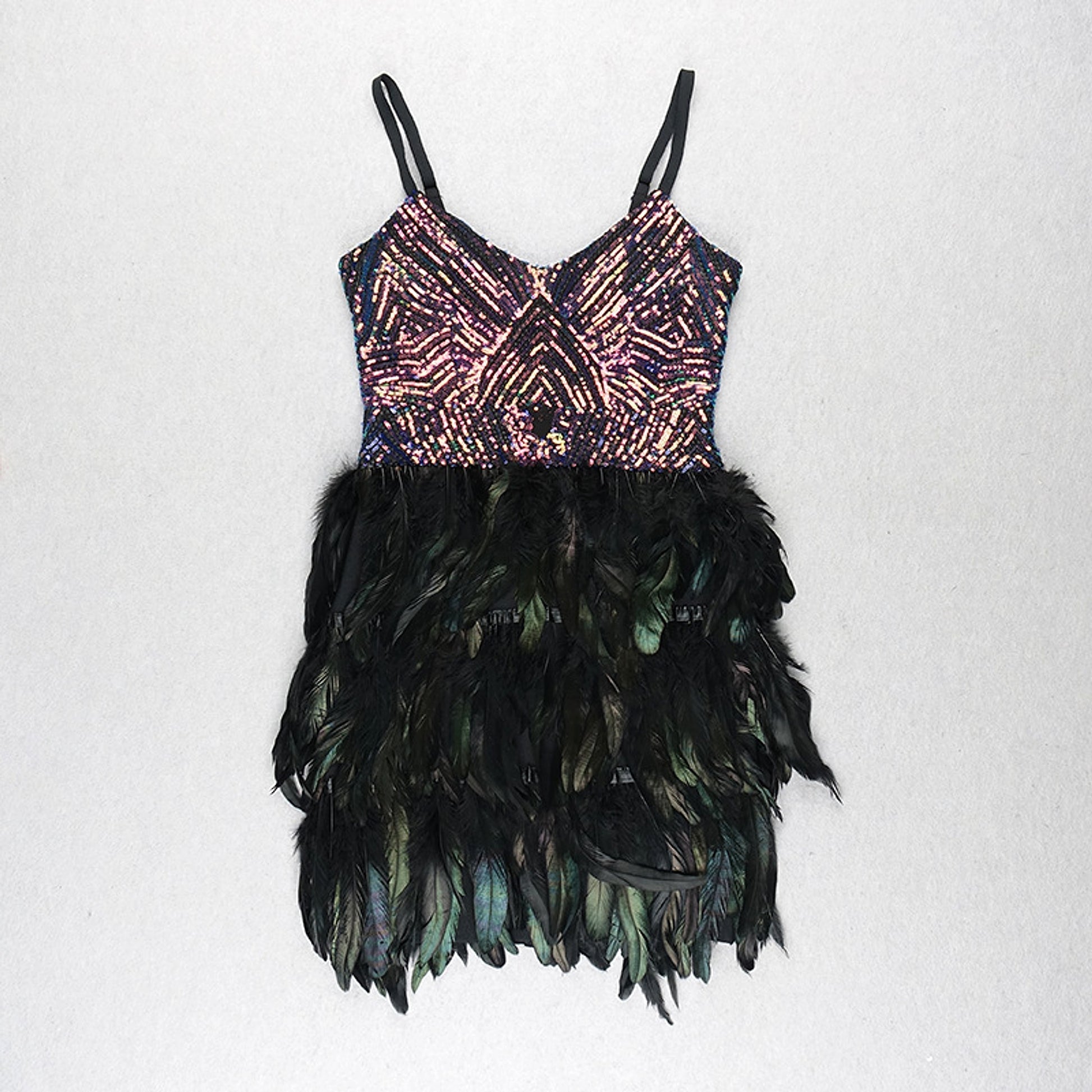 Fashion Suspenders Sleeveless Tight Sequins Dress - enhanced image 3