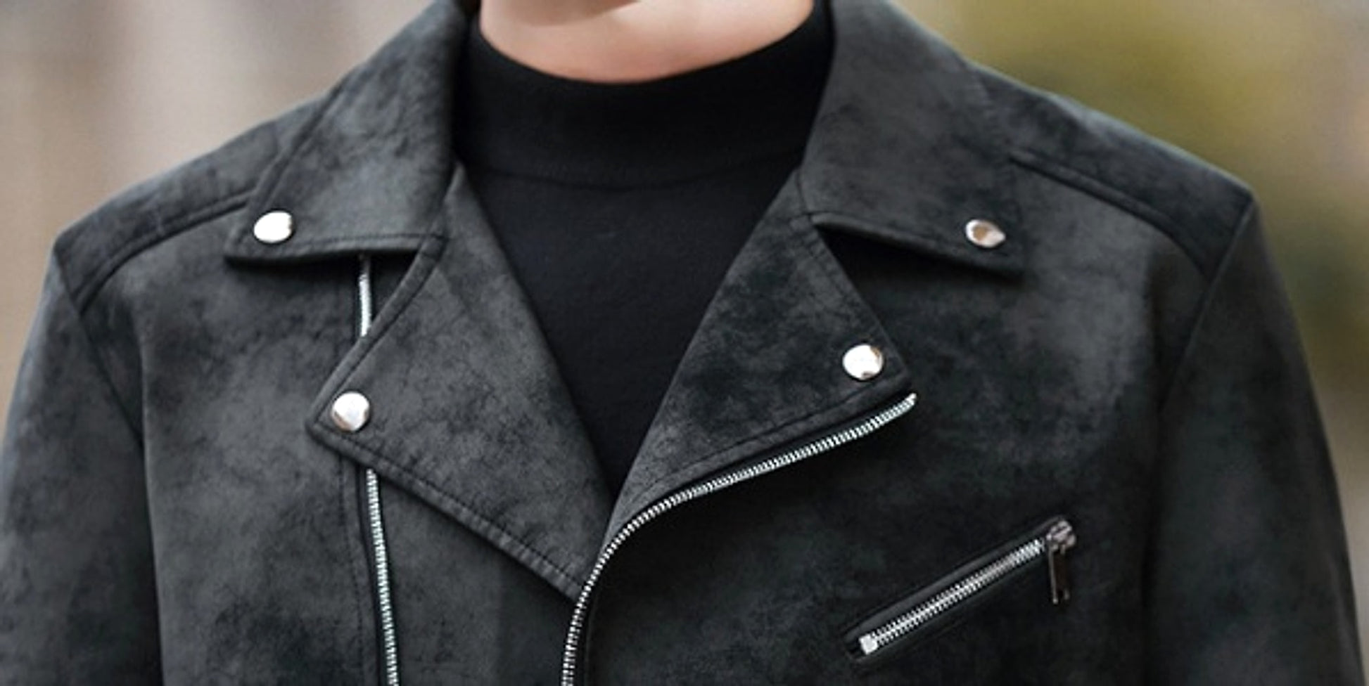 Fashion Velvet Padded Leather Coat Men's Suit Collar Jacket - enhanced image 3