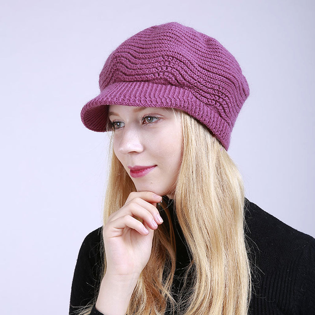 Fleece Fashion Warm Ladies Knitted Hat - enhanced image 3