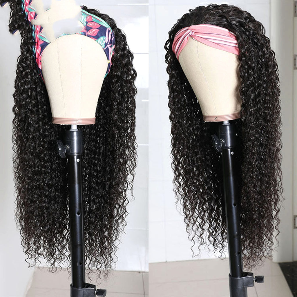 Full Mechanism Hair Band Wig Headgear Real Hair - enhanced image 3
