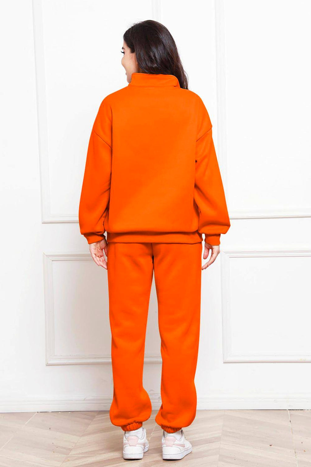 Half Zip Long Sleeve Sweatshirt and Pants Set - enhanced image 3