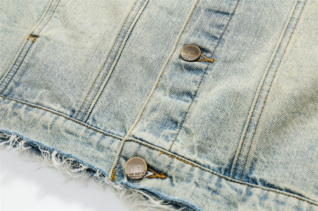 A.1  High Street Old Washing Water Denim Jacket  Women - enhanced image 3