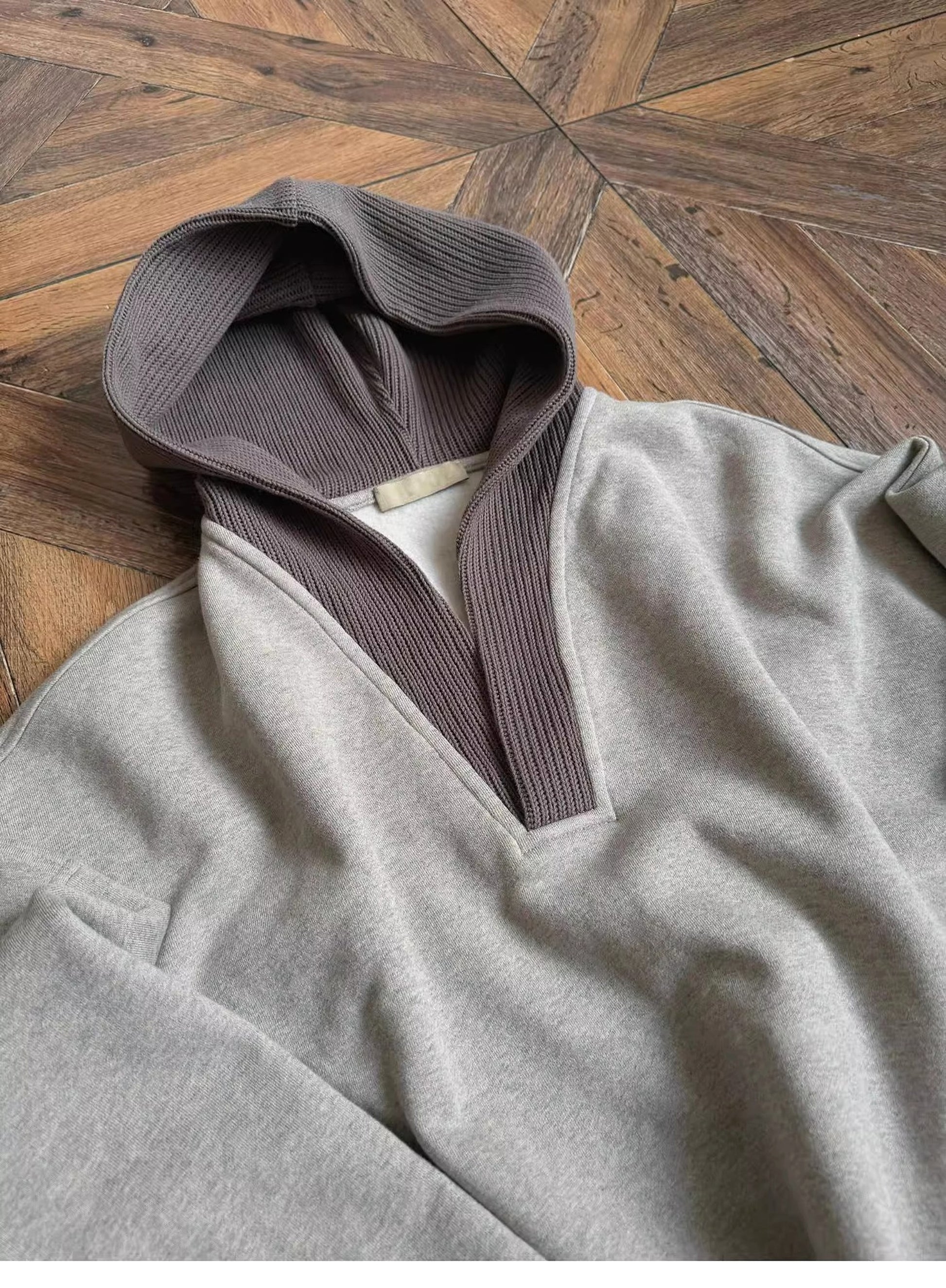 Hooded Sweater Men's Patchwork Coat - enhanced image 3