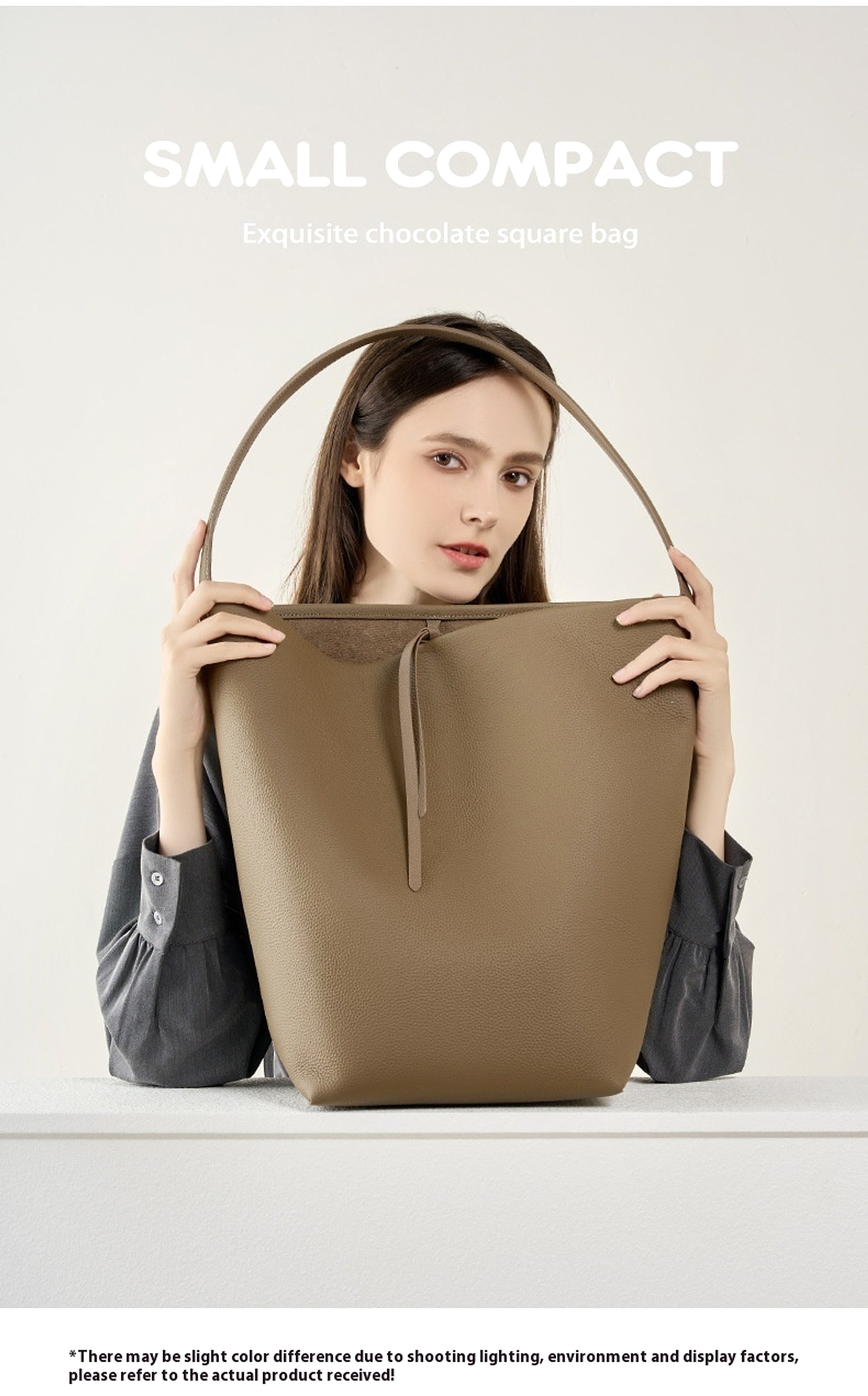 Ideluxe™ – Minimalist Large Capacity Leather Bucket Bag - enhanced image 3