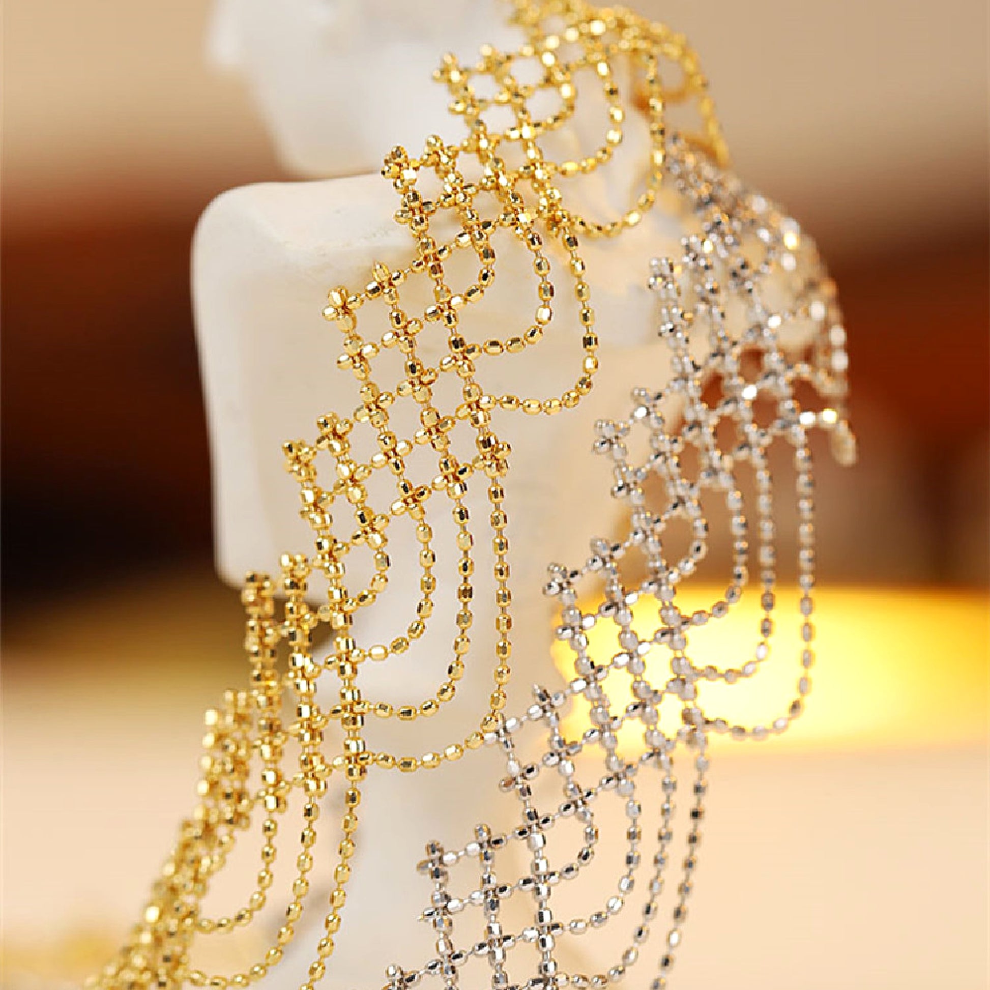 Inverted Rainbow Necklace with Adjustable Chain – Modern & Chic - enhanced image 3