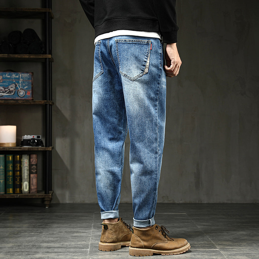 Jeans Loose Plus Fat Plus Size Harem Trousers Stretch Feet Jeans Men - enhanced image 3