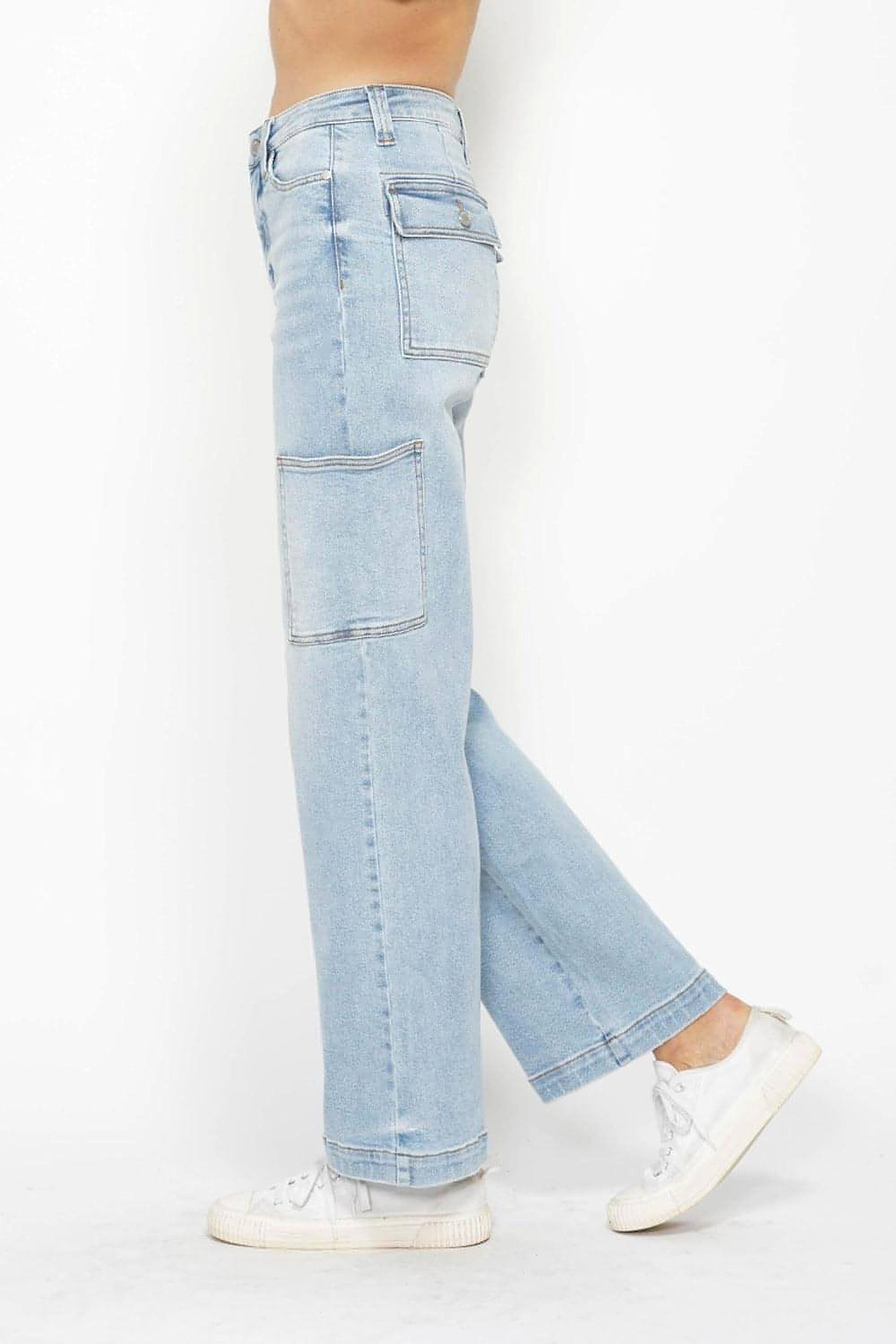 Judy Blue Full Size High Waist Straight Cargo Jeans - enhanced image 3
