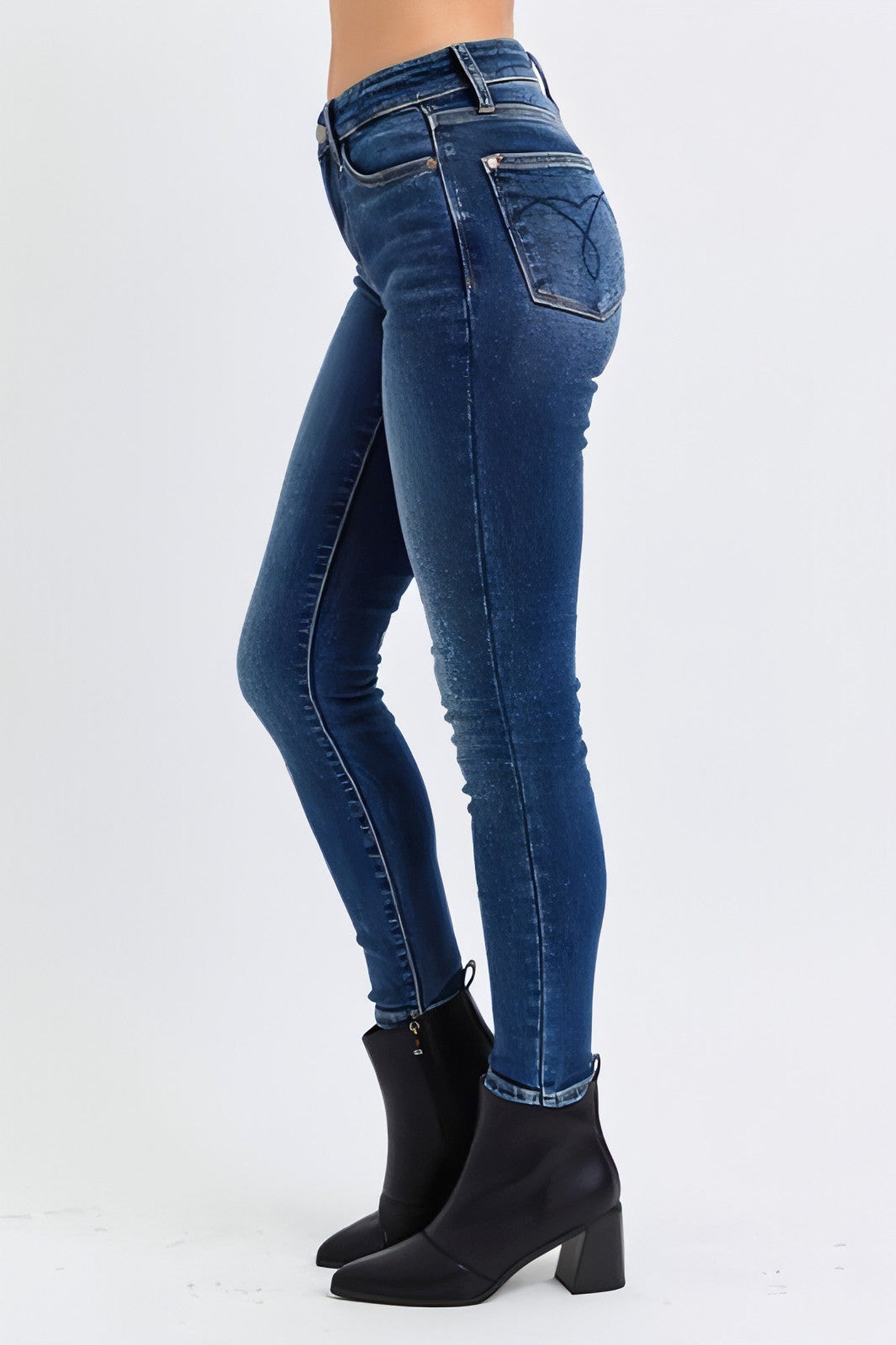 Judy Blue Full Size Run Mid-Rise Waist Skinny Jeans with Thermal Lining - enhanced image 3