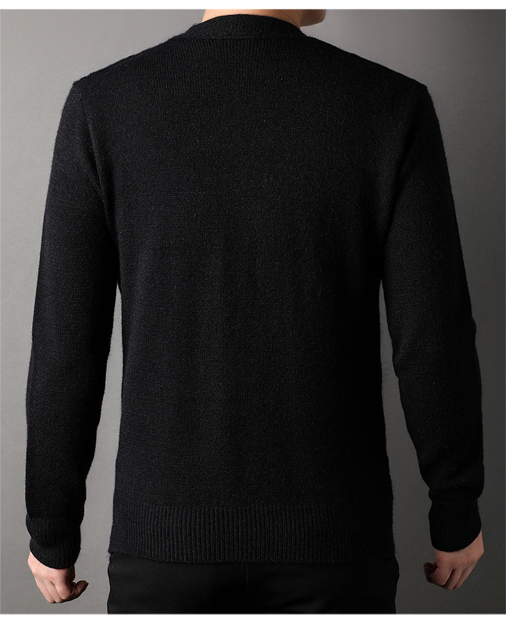 Knitted Cardigan Rhombus Loose Casual Sweater Coat Men - enhanced image 3