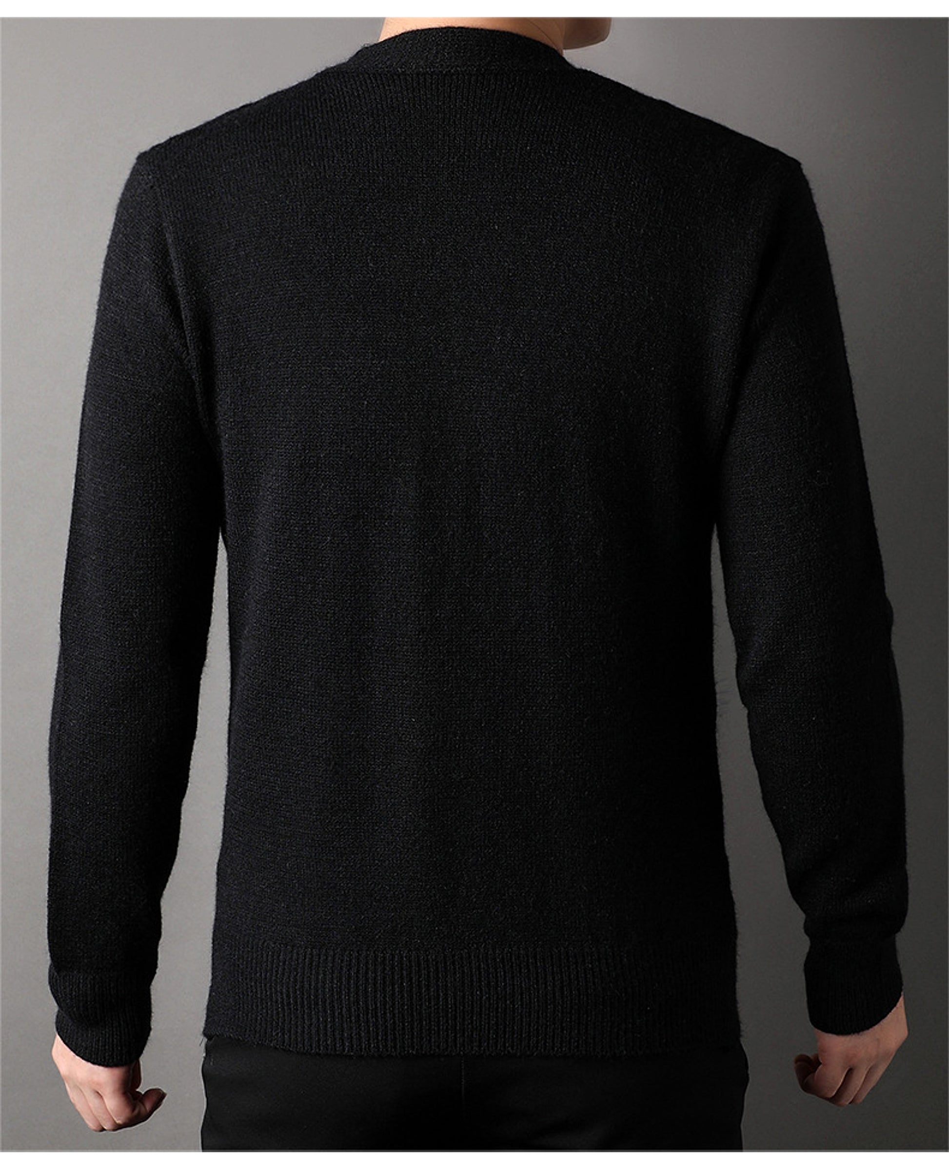 Knitted Cardigan Rhombus Loose Casual Sweater Coat Men - enhanced image 3