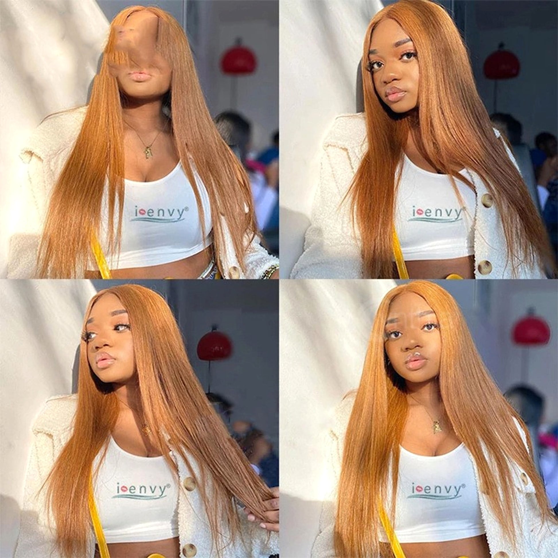 VelvetFlow - Lace Headband With Real Straight Hair - enhanced image 3