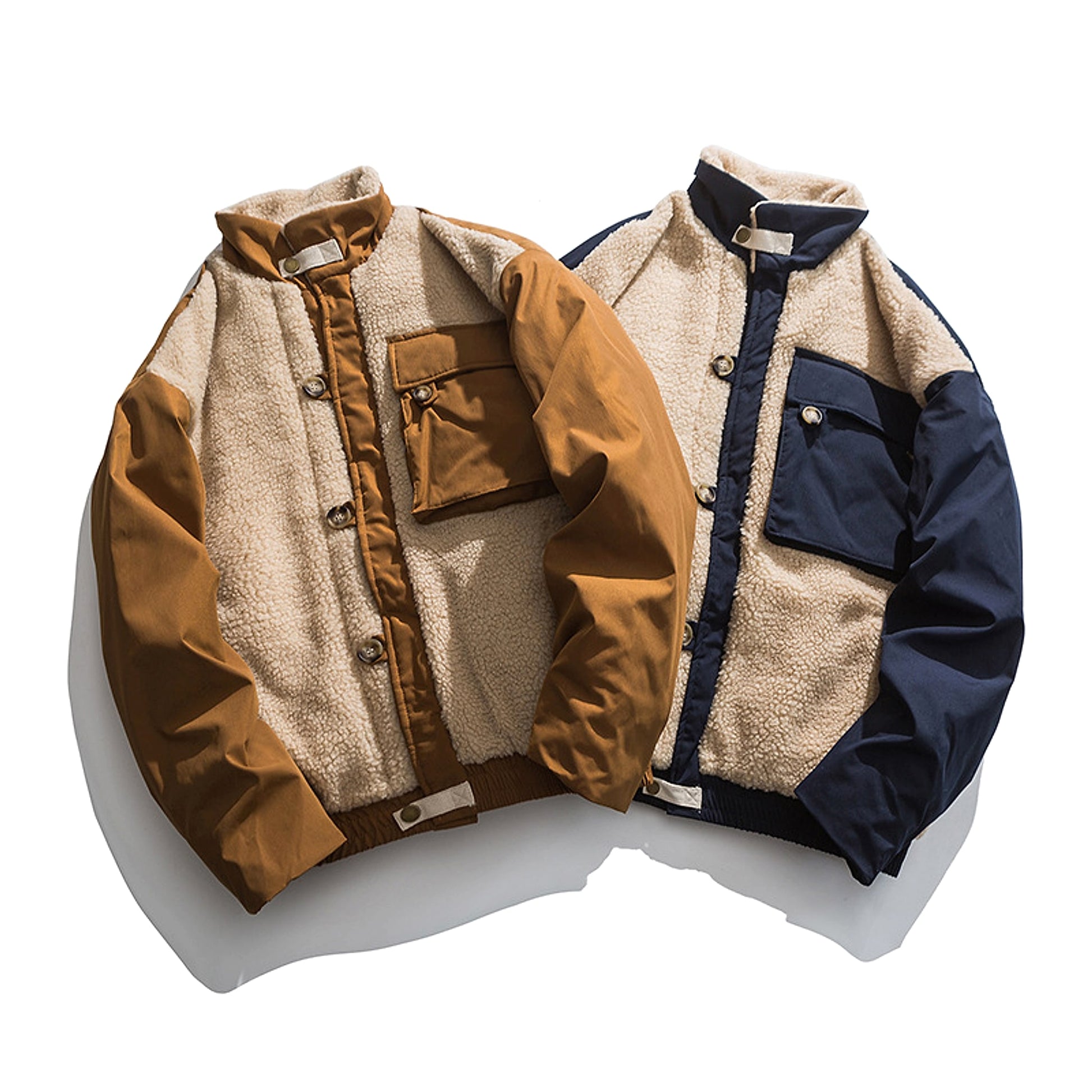 Lamb Wool Color Matching Cotton Suit Men's Fashion Brand - enhanced image 3