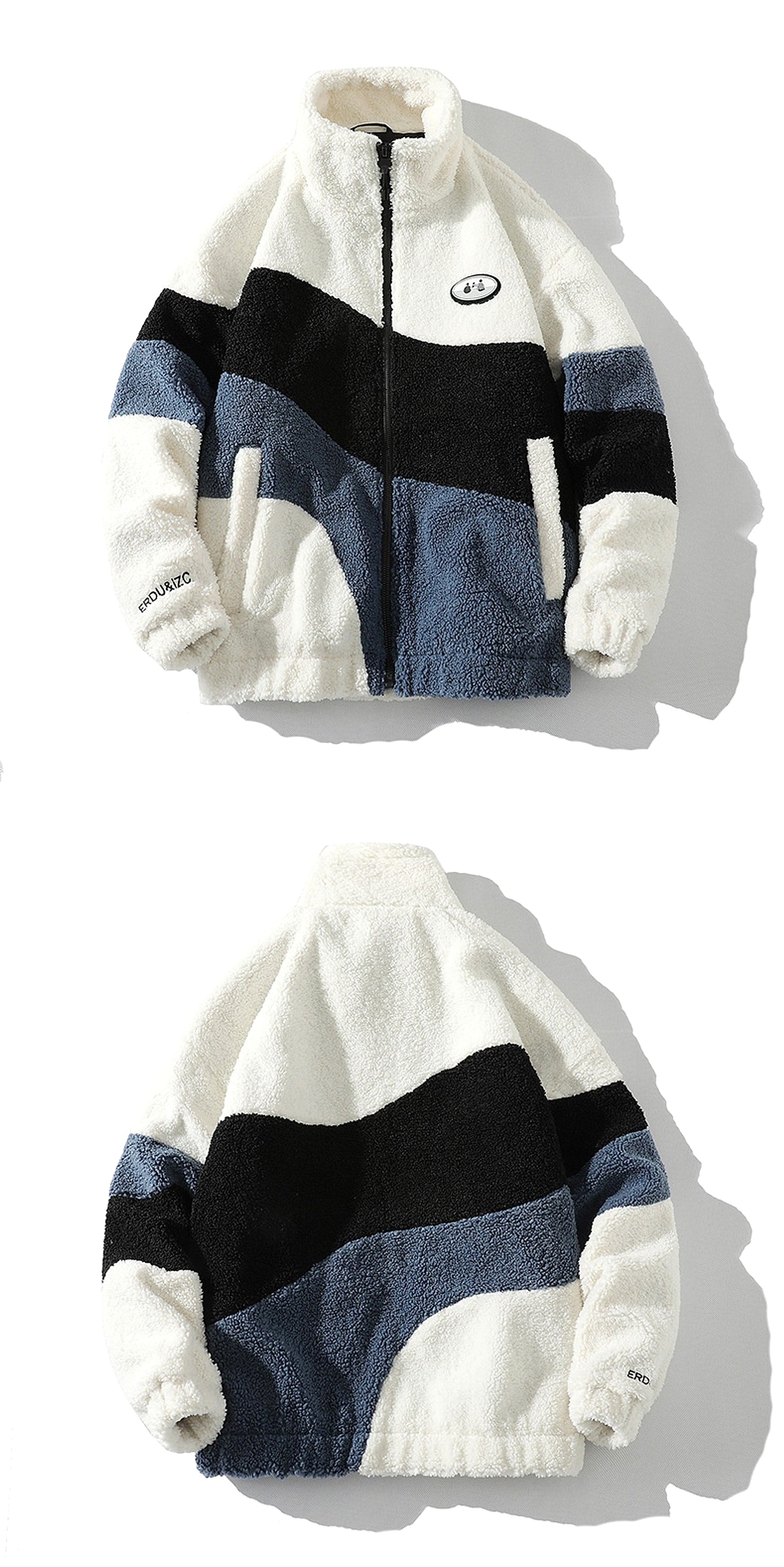 Lambswool Stand Collar Jacket Men - enhanced image 3
