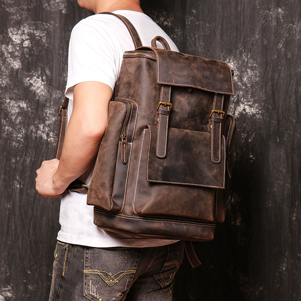 ALLFASHION™ – HeritageLeather Laptop Backpack - enhanced image 3