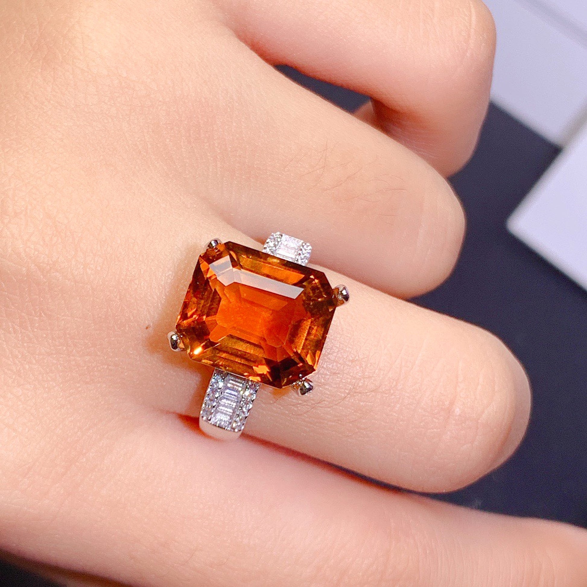 Large GrLuxeJewels™ – FireCrown Citrine Ring - enhanced image 3