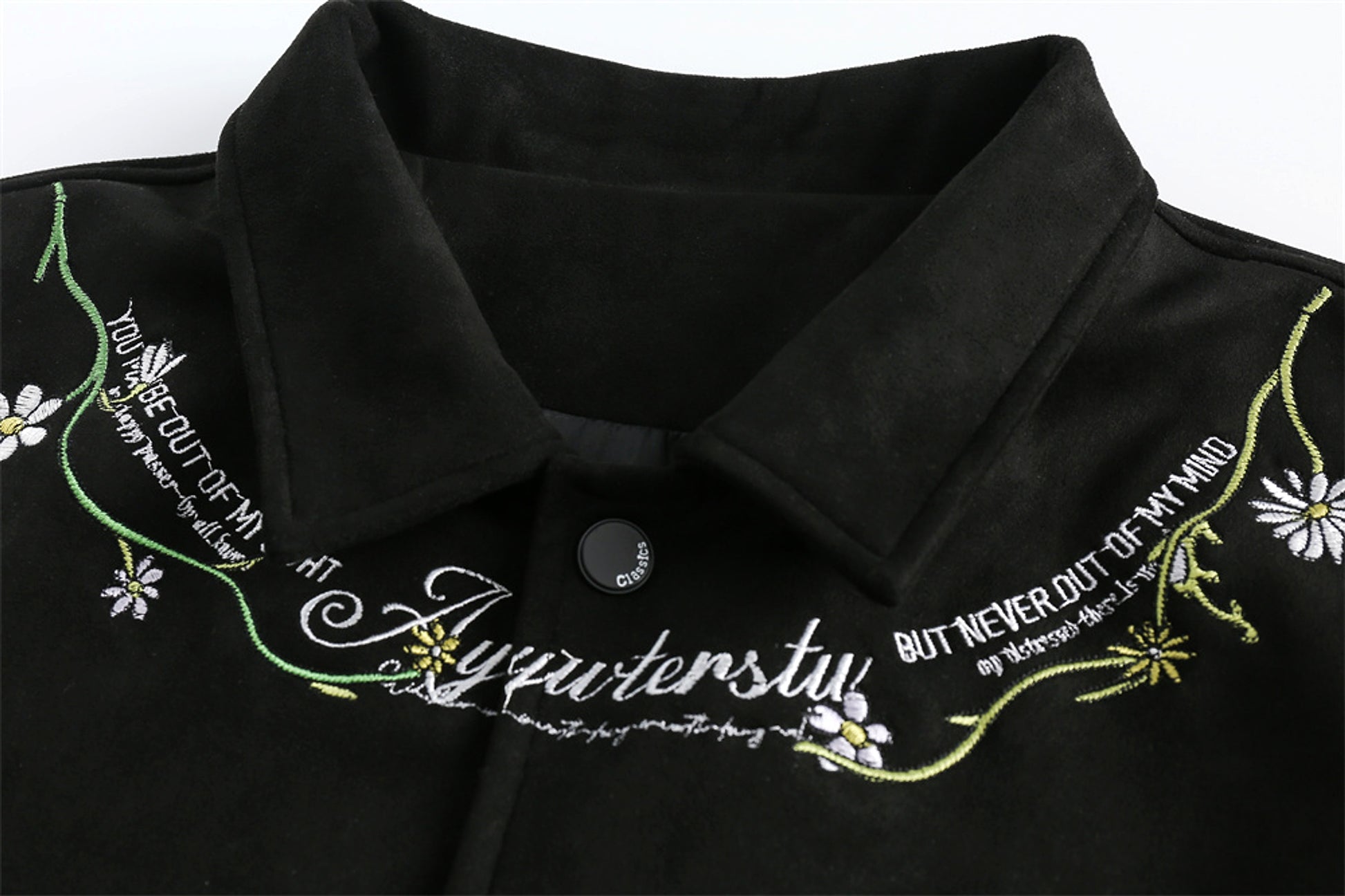 Letter Floral Embroidered Jacket For Men - enhanced image 3