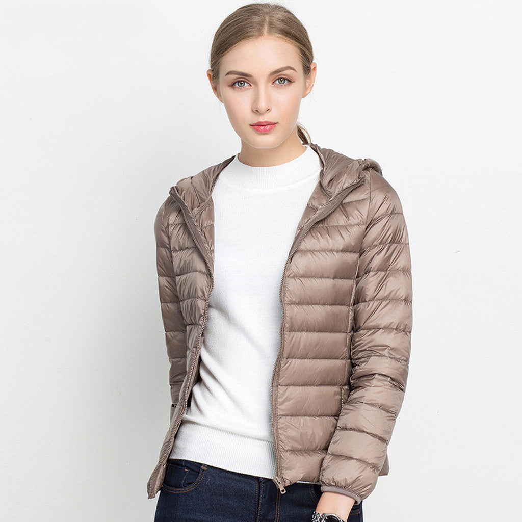 Lightweight Down Jacket Women Short Hooded Super Lightweight - enhanced image 3