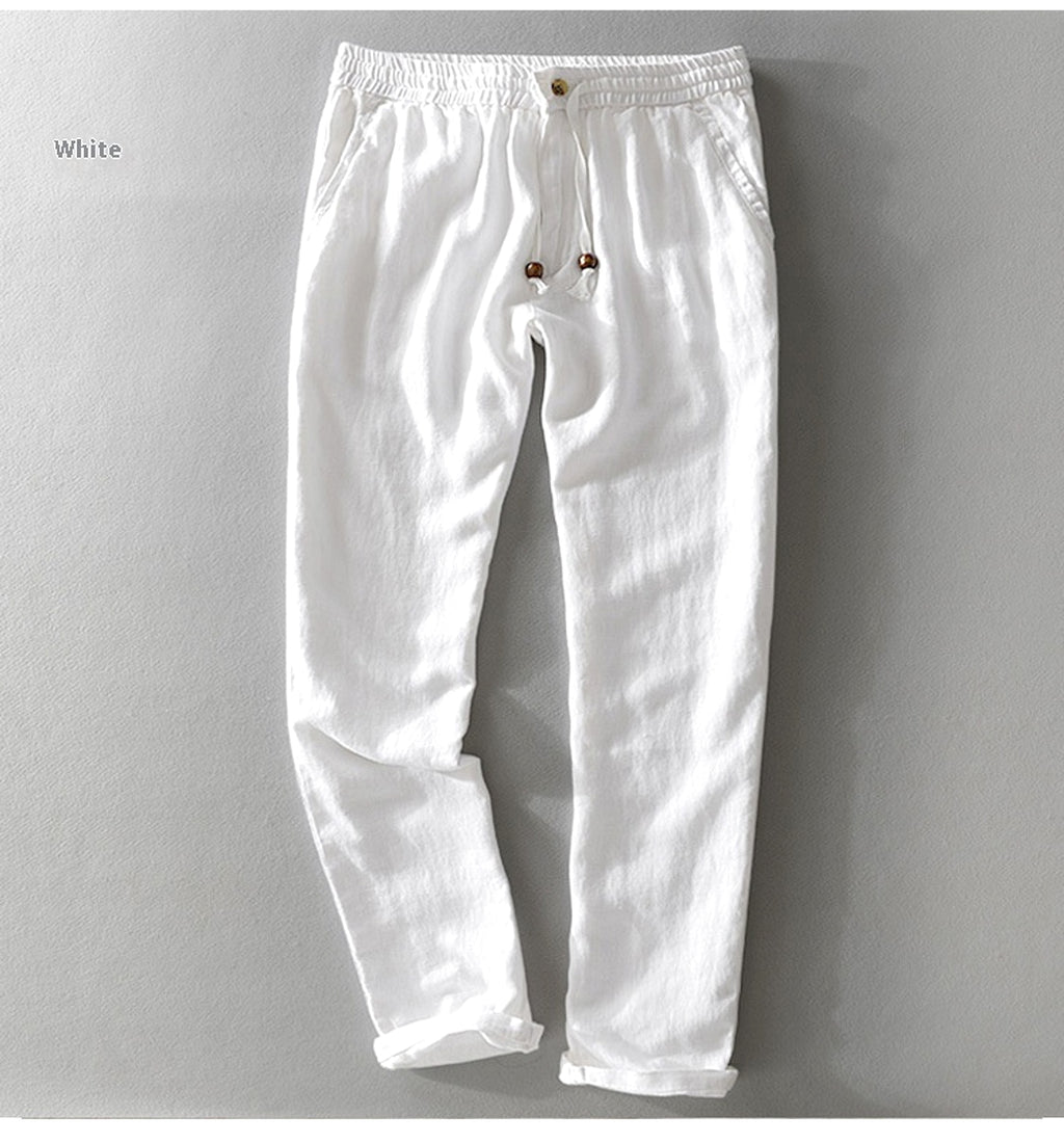 Linen Men's Casual Pants Youth Loose Thin - enhanced image 3