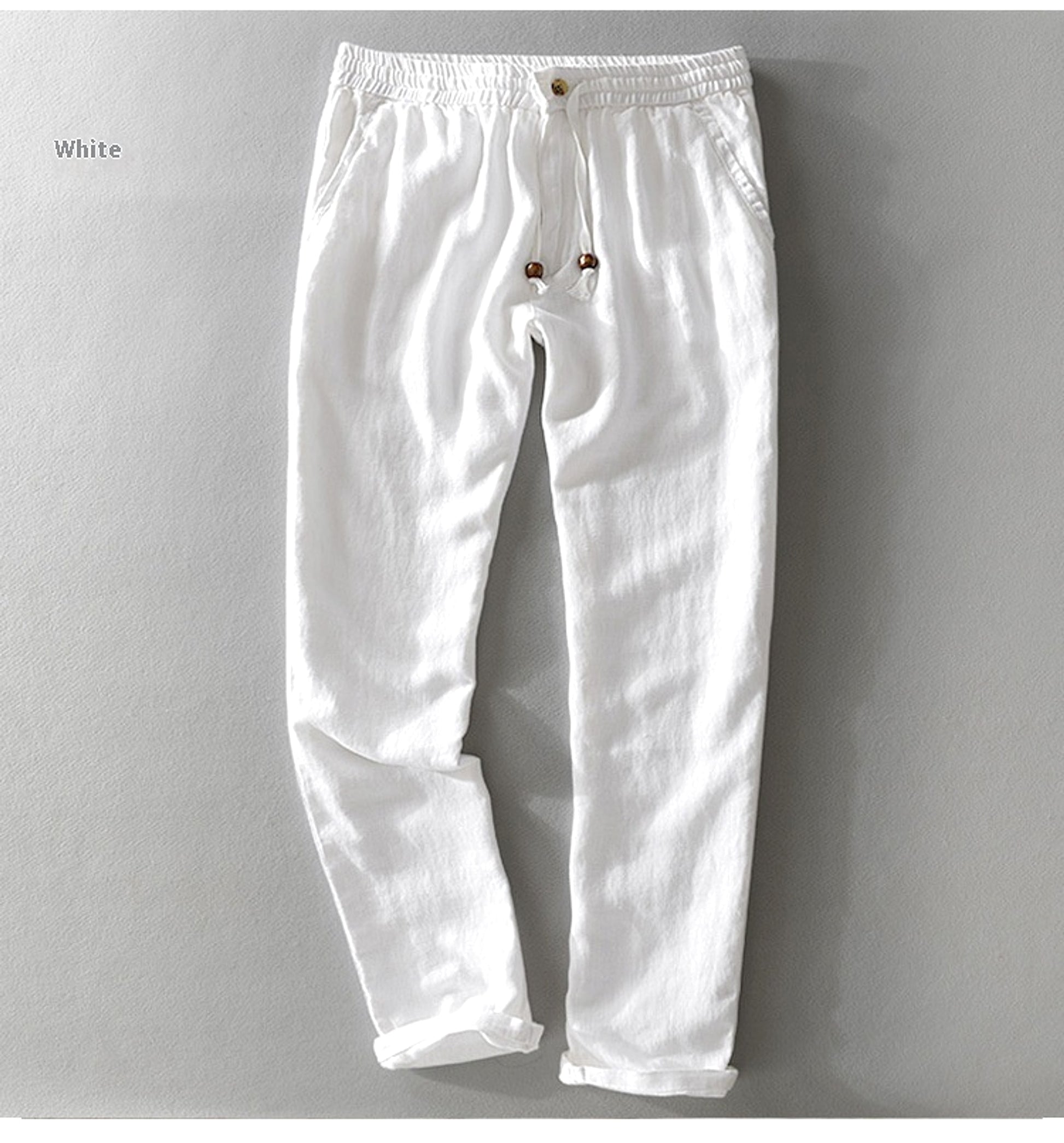 Linen Men's Casual Pants Youth Loose Thin - enhanced image 3