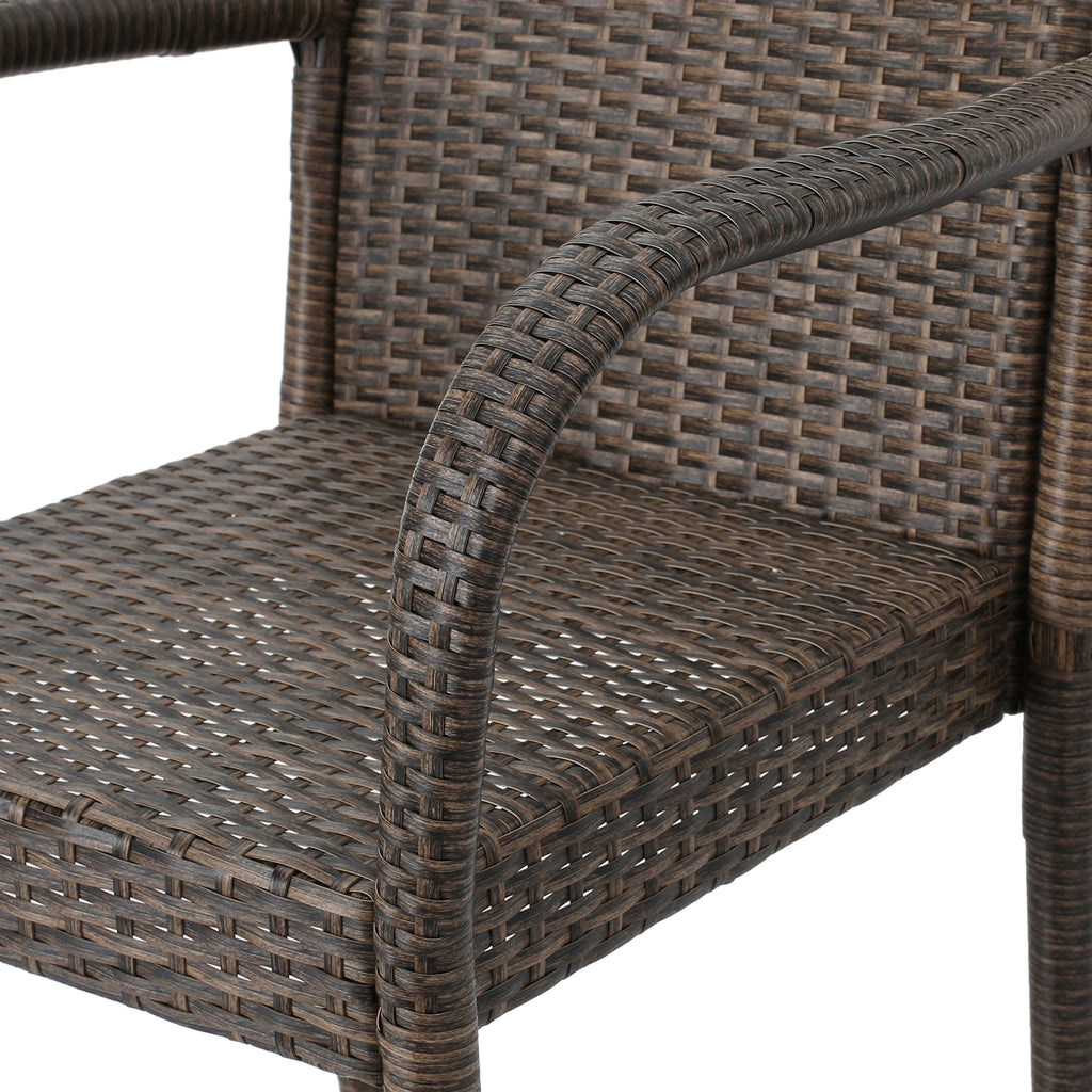 LuneluX_Home – Modern Outdoor Rattan Bar Stool (Brown) - enhanced image 3