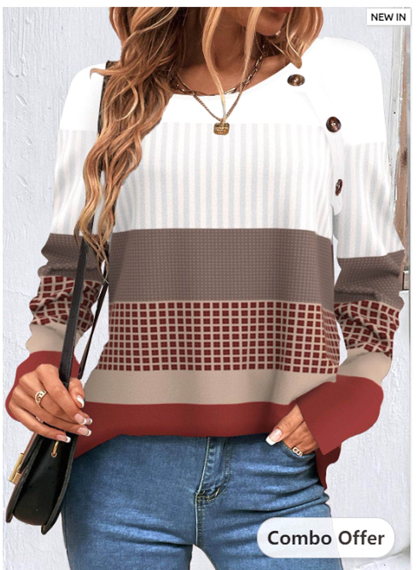 Long Sleeve T-shirt Women Button - enhanced image 3