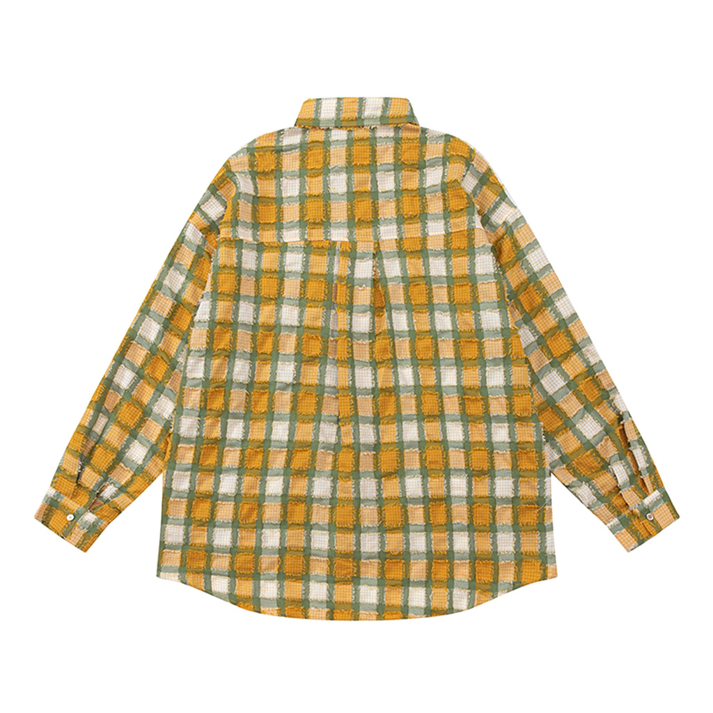 Loose Casual  High Street Frayed Design Lapel Women DressShirt - enhanced image 3