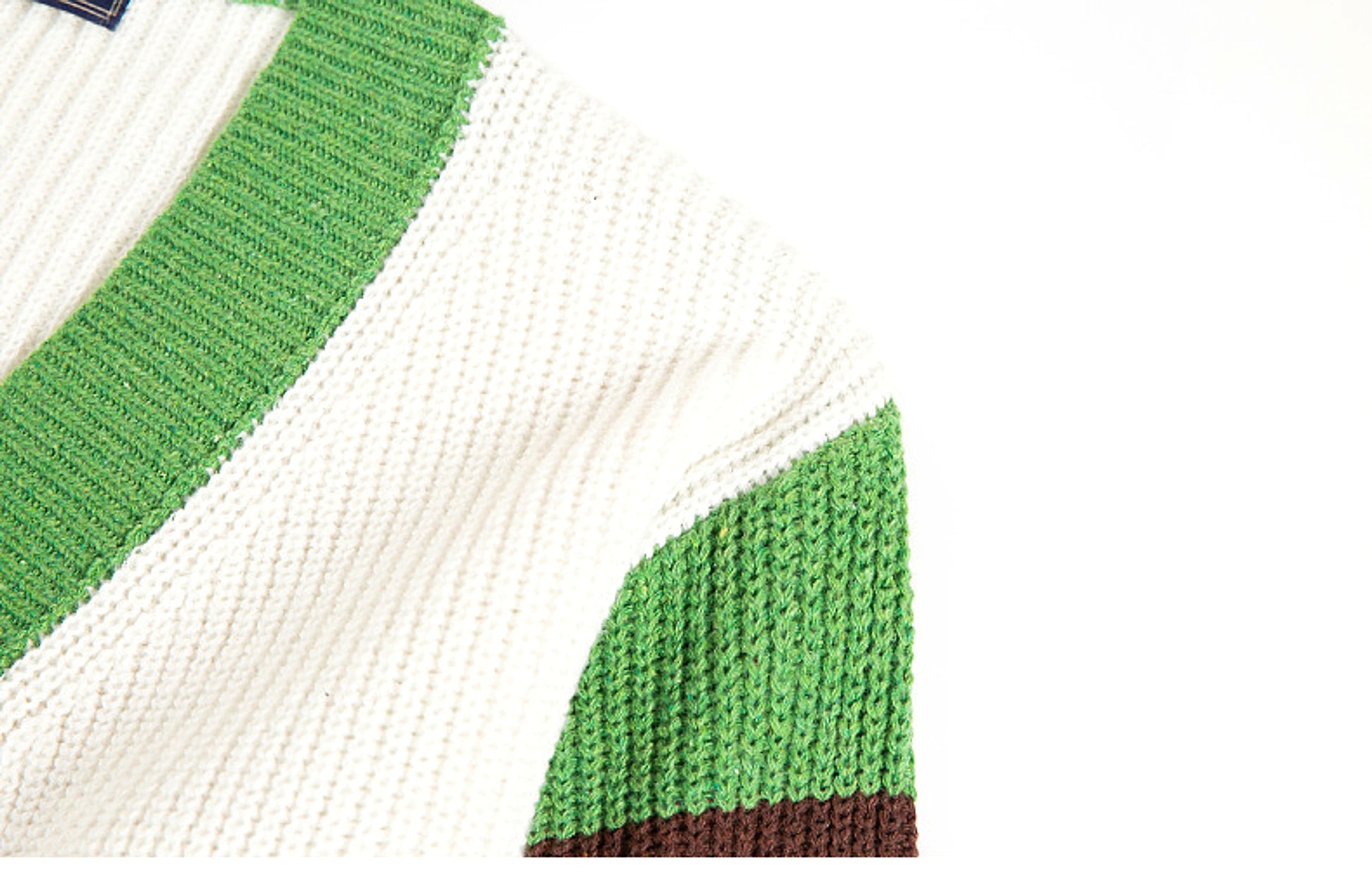A.1 Loose Contrast Color Woolen Cardigan Jacket Sweater Men - enhanced image 3