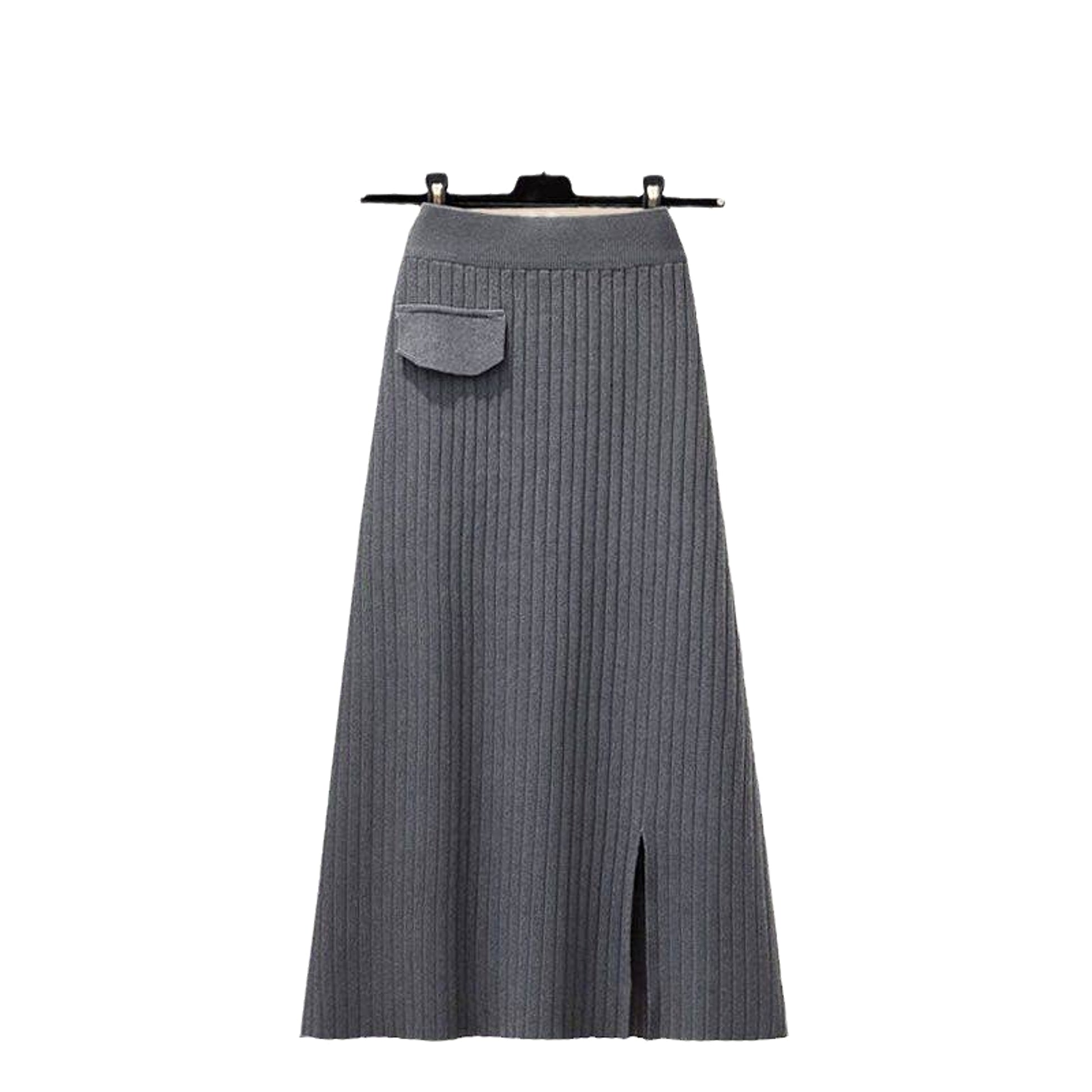 Loose Shawl Shirt High Waist Knit Skirt Three-piece Set - enhanced image 3
