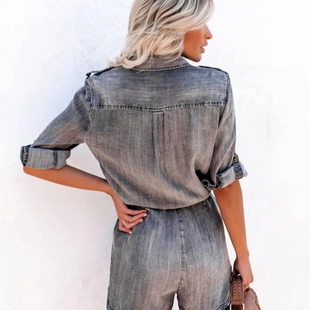 Loose Shirt Long-sleeved Jumpsuit - enhanced image 3