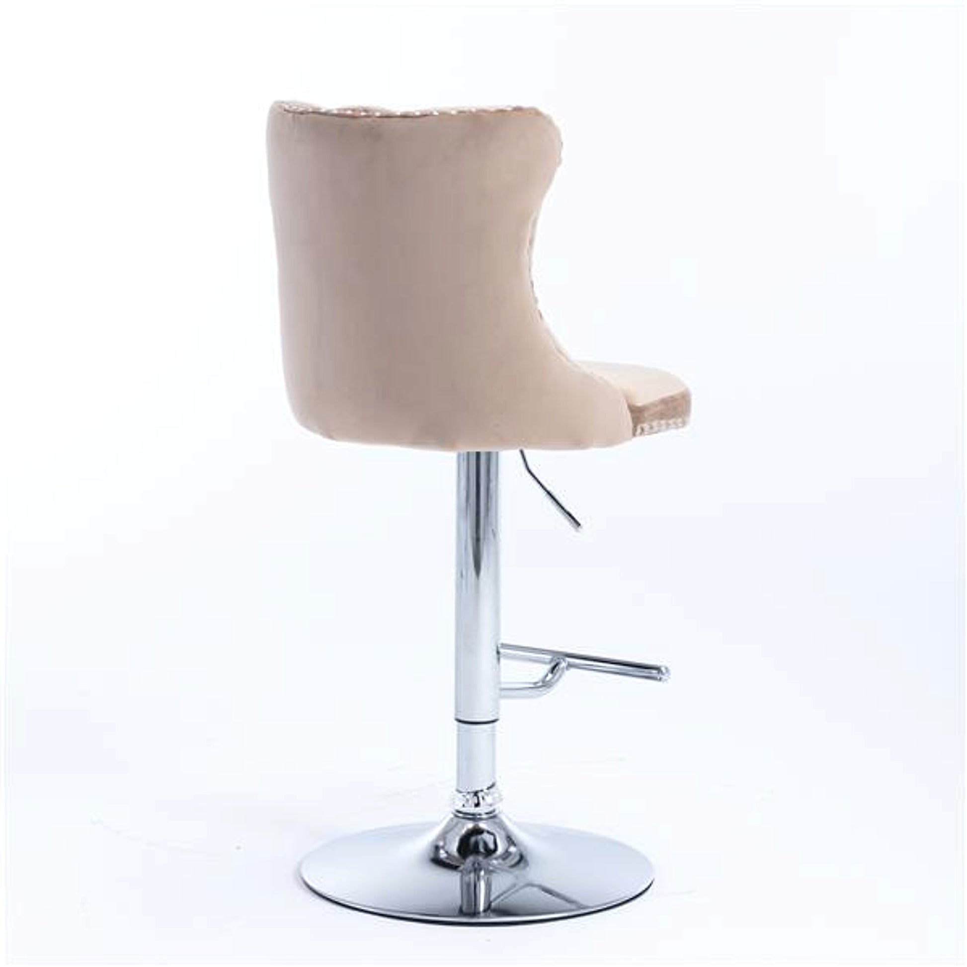 LuneluX_Home  – 2-Piece Velvet Bar Stool Set (Khaki) - enhanced image 3