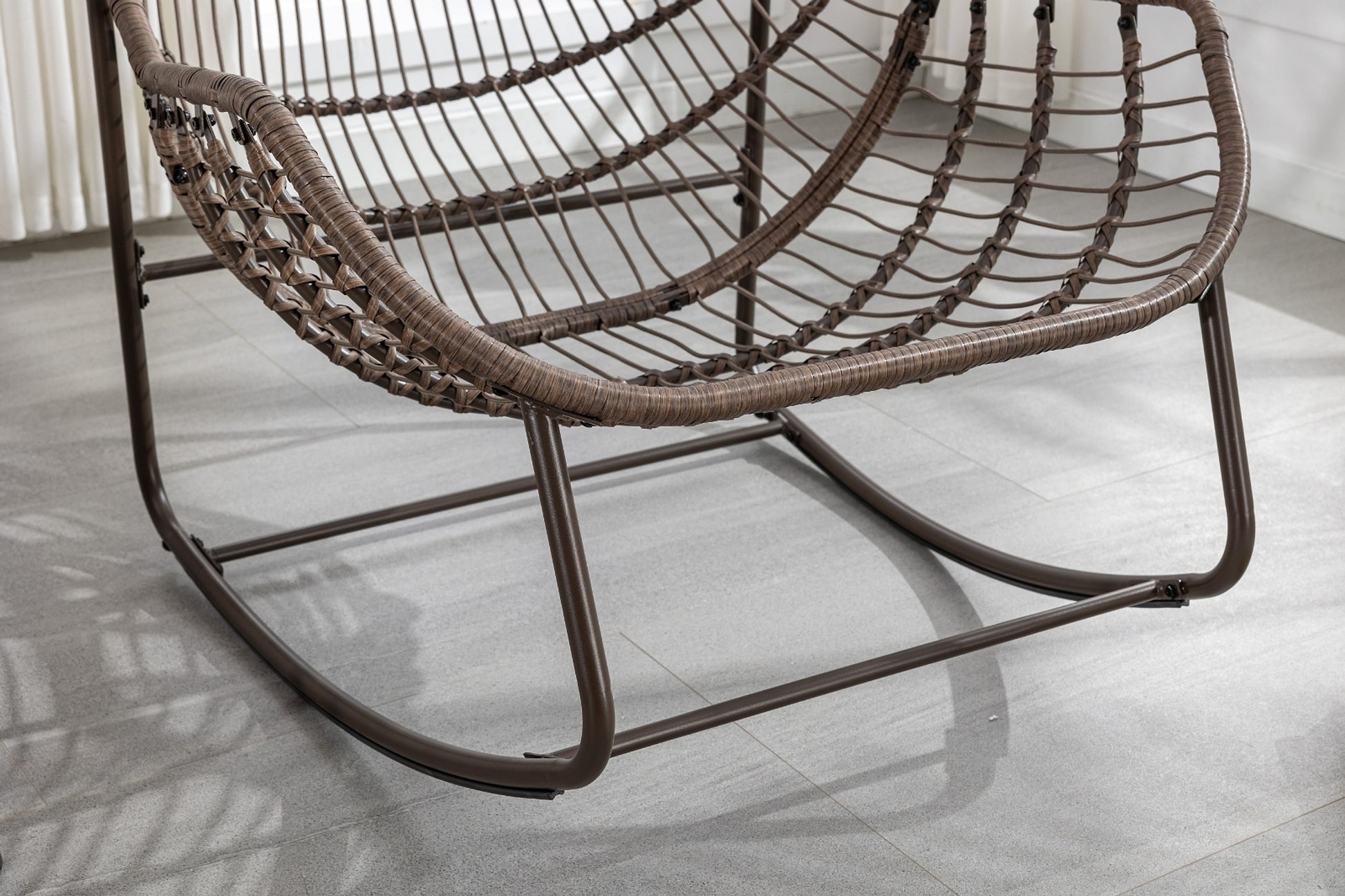 LuneluX_Home – Outdoor Rocking Lounge Chair with Cushion (Grey) - enhanced image 3