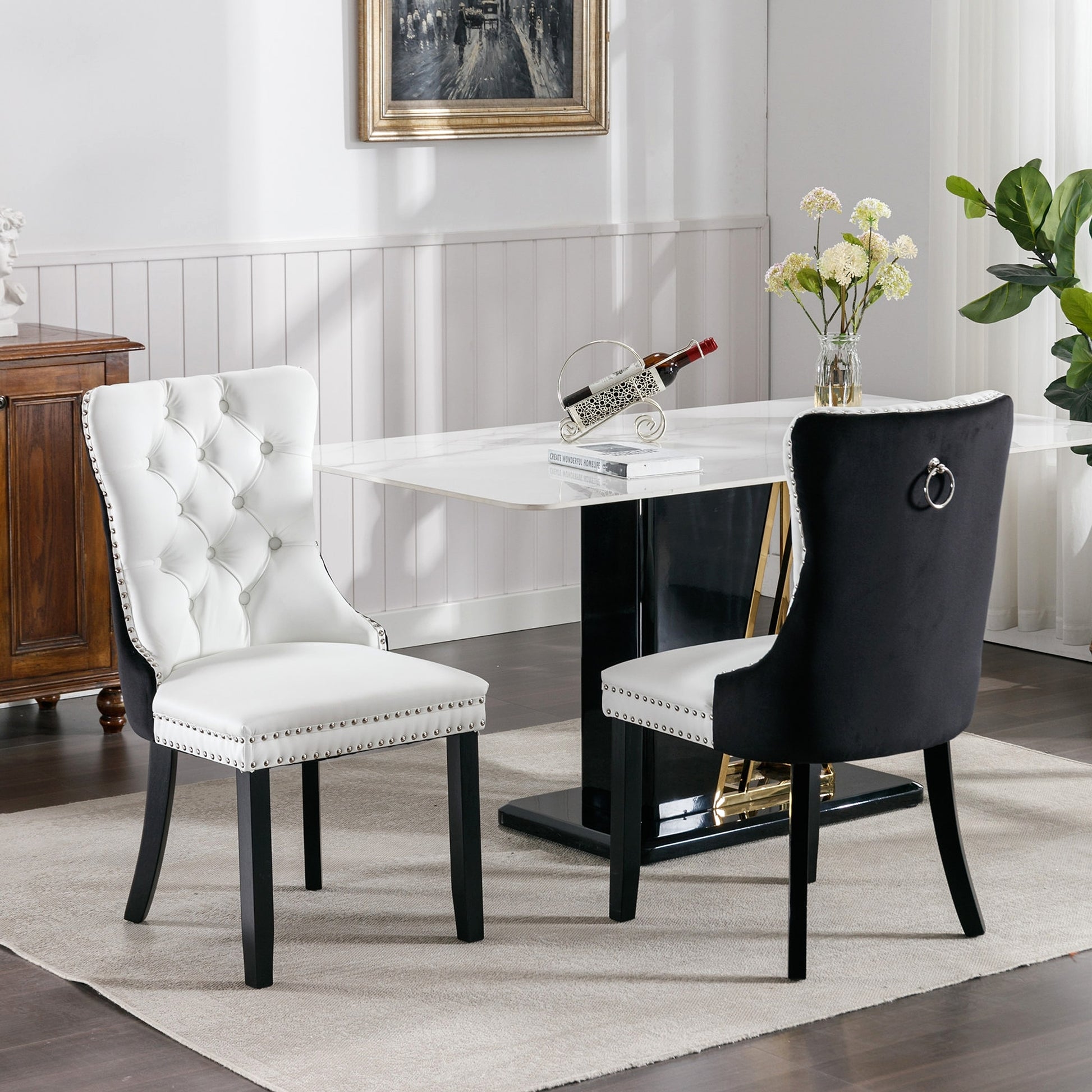LuneluX_Home – Royal Banquet Chairs (Tufted Velvet, 2 pcs) - enhanced image 3