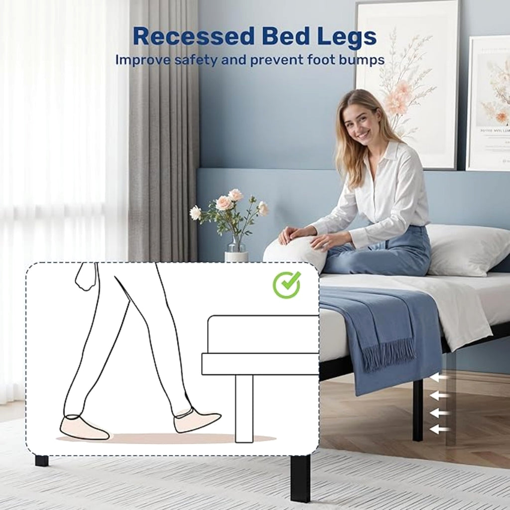 LuneluX_Home – Urban Metal Bedframe 90 × 190 cm - enhanced image 3