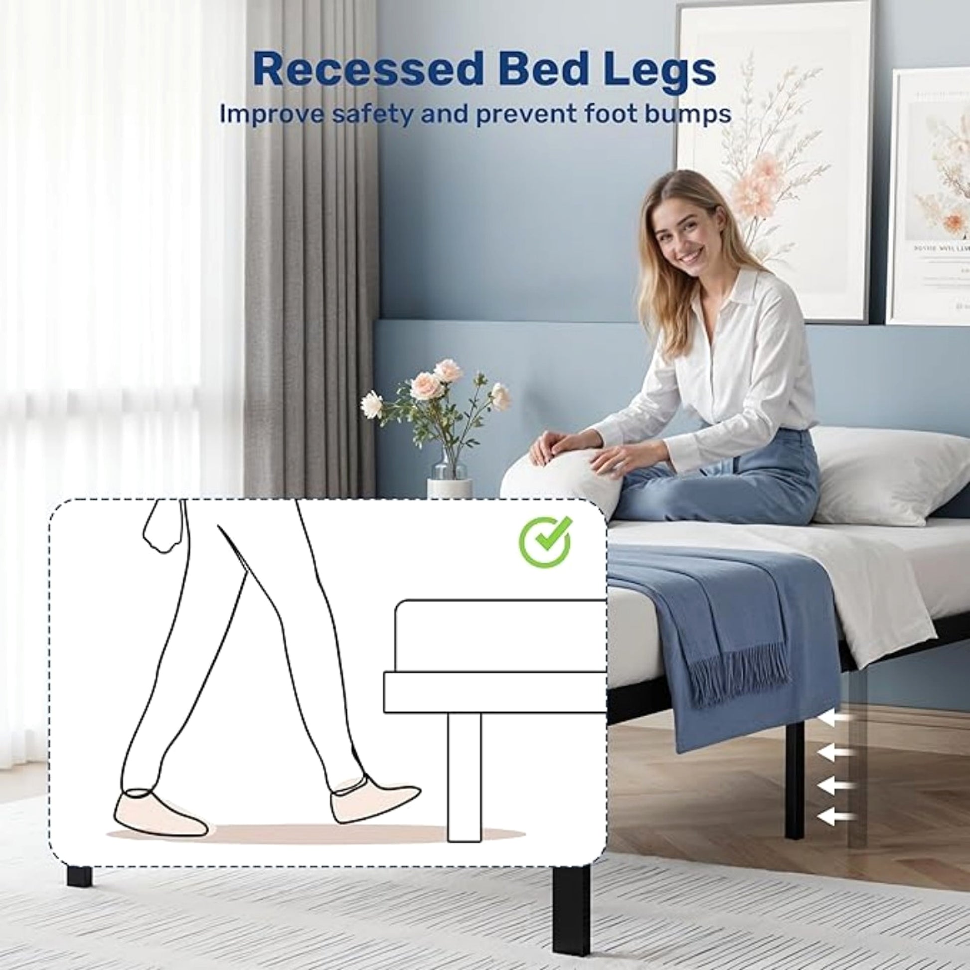 LuneluX_Home – Urban Metal Bedframe 90 × 190 cm - enhanced image 3