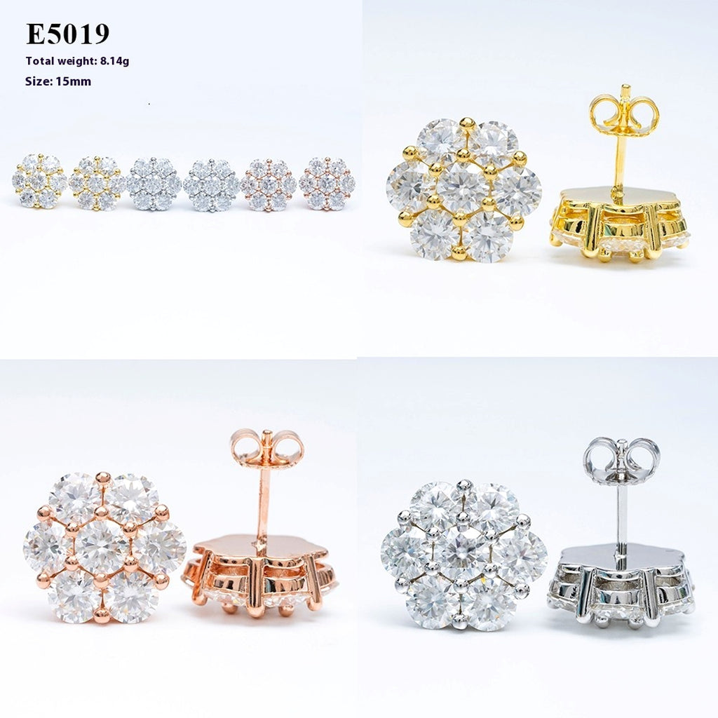 LuxeJewels™ – BloomAura Moissanite Flower Earrings - enhanced image 3