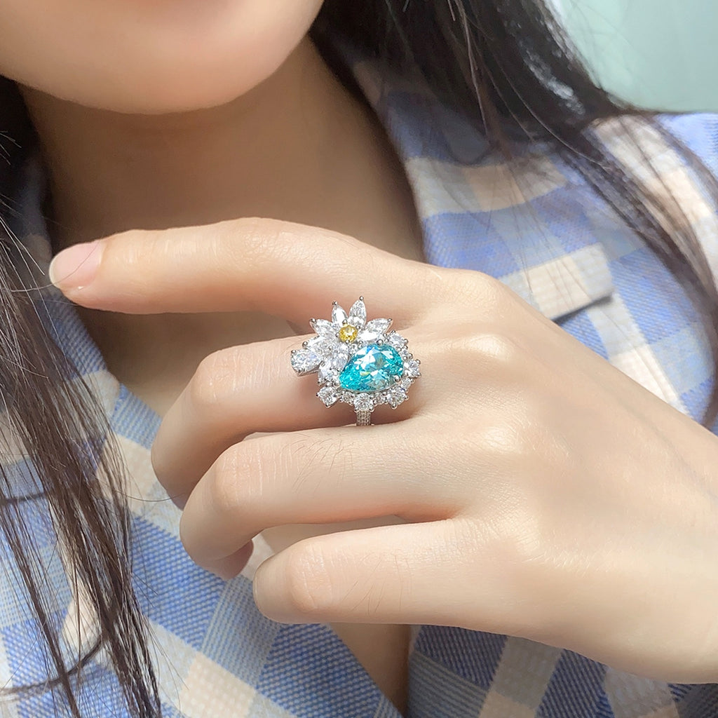 LuxeJewels™ – Cultivate Paraiba Diamond Ring - enhanced image 3